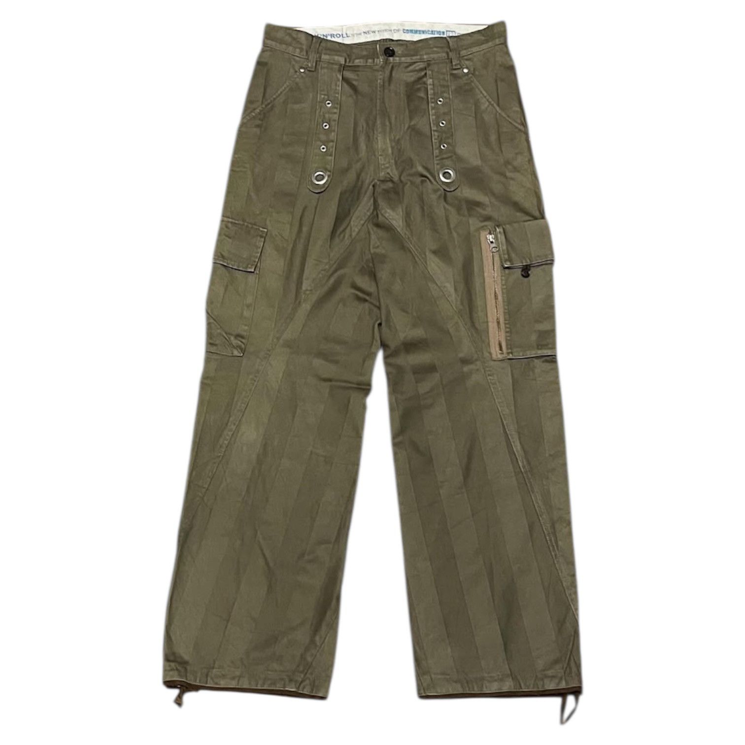 PPFM 2000s PPFM Tactical Striped Canvas Bondage Cargo Pants y2k Size US 30 / EU 46 - 1 Thumbnail