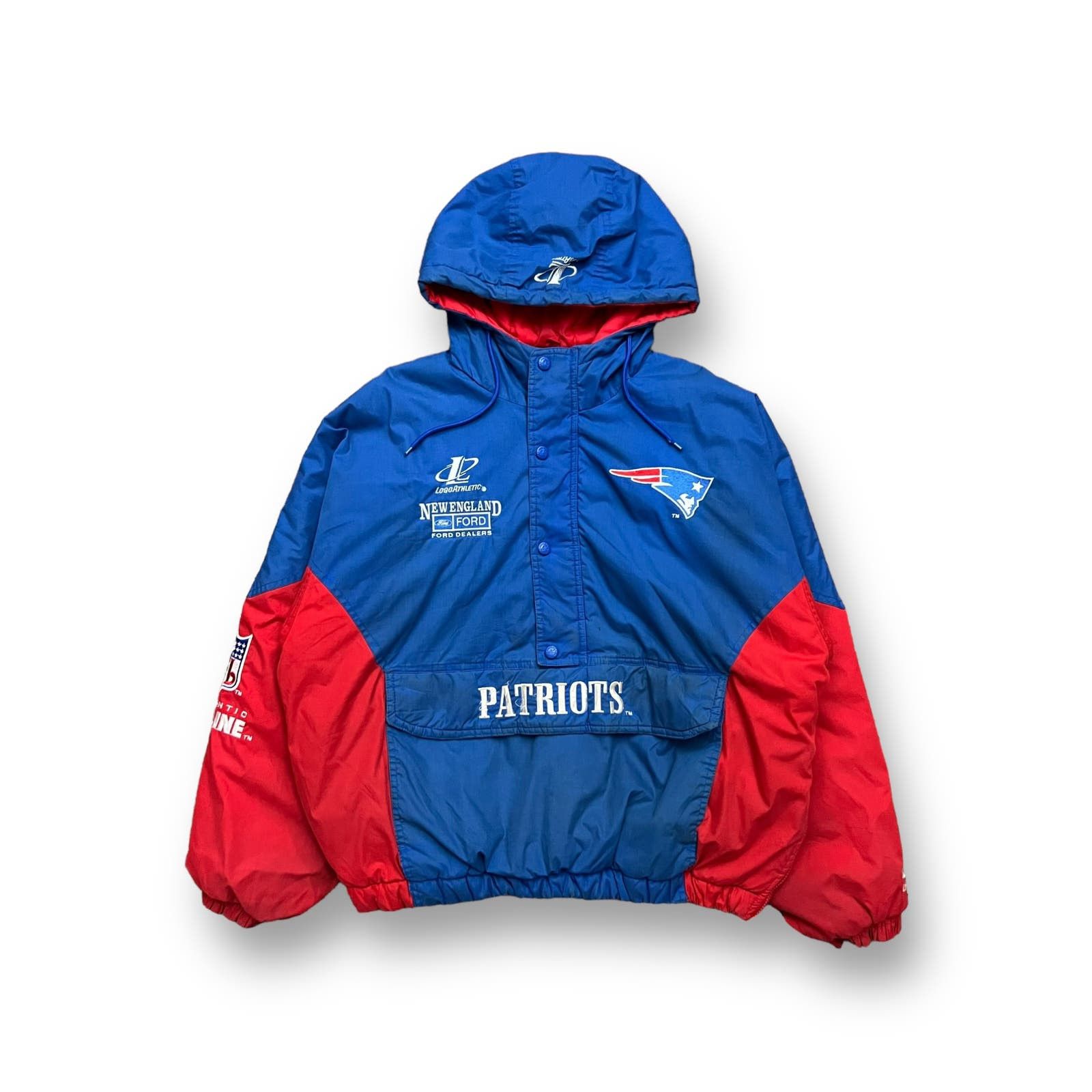 image of Patriots Nfl Sports Puffer Jacket in Blue, Men's (Size XL)