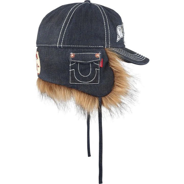 Supreme × True Religion Supreme True Religion Indigo Earflap Fur 5 Panel Hat FW25 Size ONE SIZE - 2 Thumbnail
