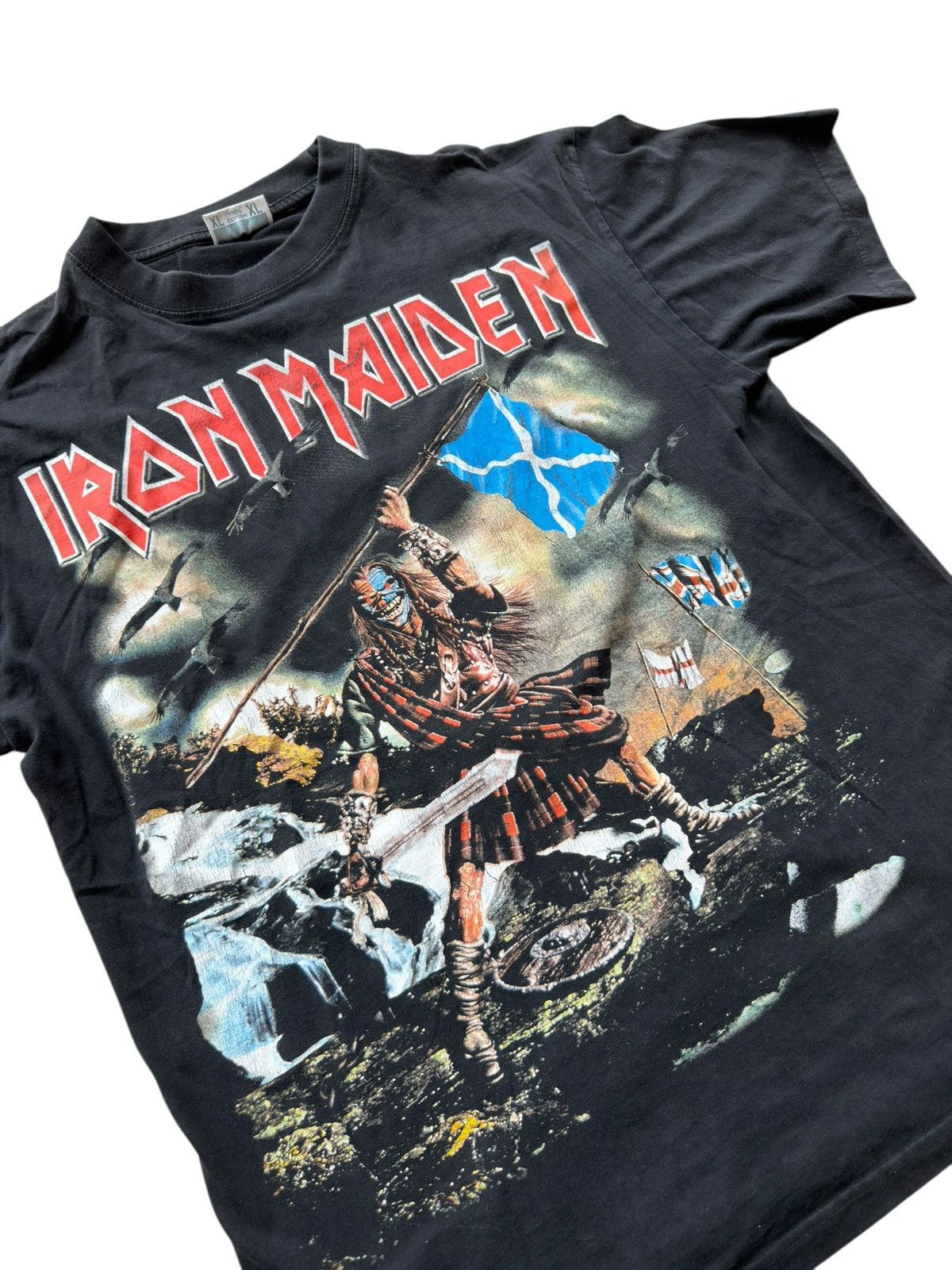 Band Tees VINTAGE 1990s EUROPE IRON MAIDEN METAL WAR FUCK XL SKELETON Size US XL / EU 56 / 4 - 2 Thumbnail