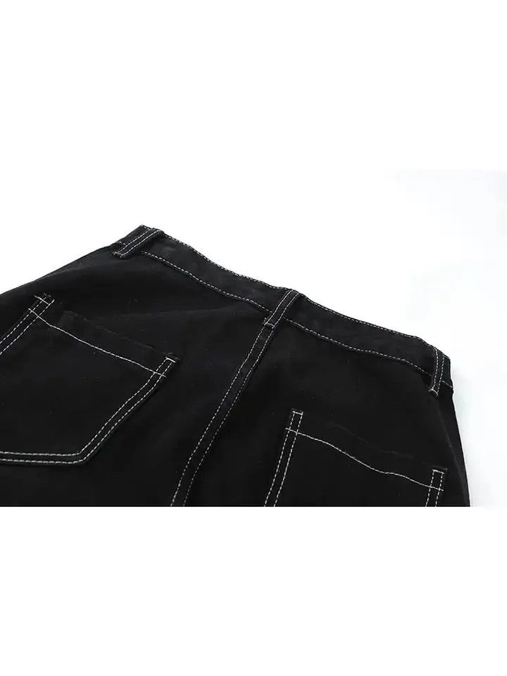 Japanese Brand Black Cargo Carpenter Denim Jeans Size US 32 / EU 48 - 3 Thumbnail