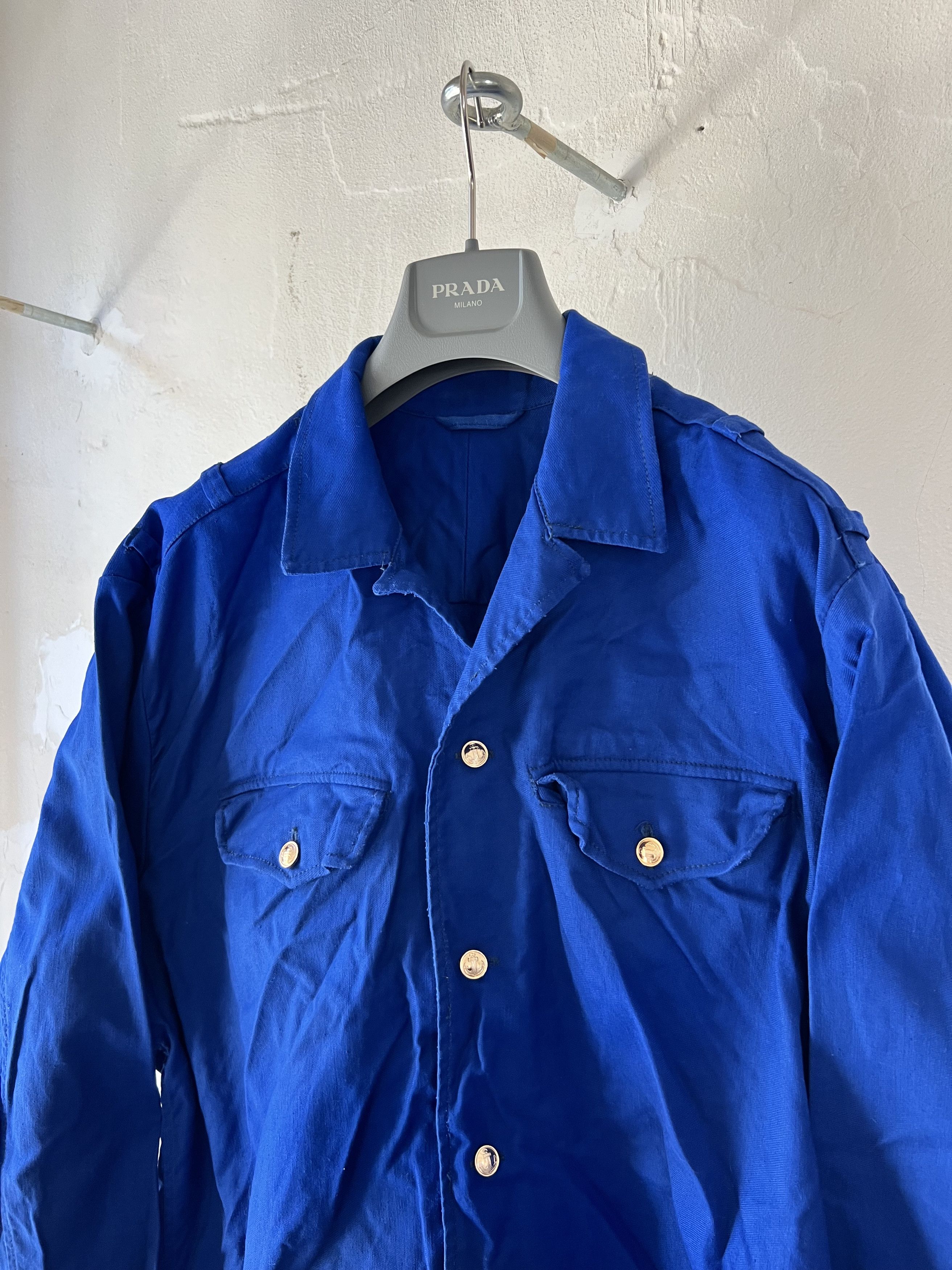 Vintage Retro 1960s 70s Indigo Button Sea Navy USA Shirt Jacket Size US M / EU 48-50 / 2 - 2 Thumbnail