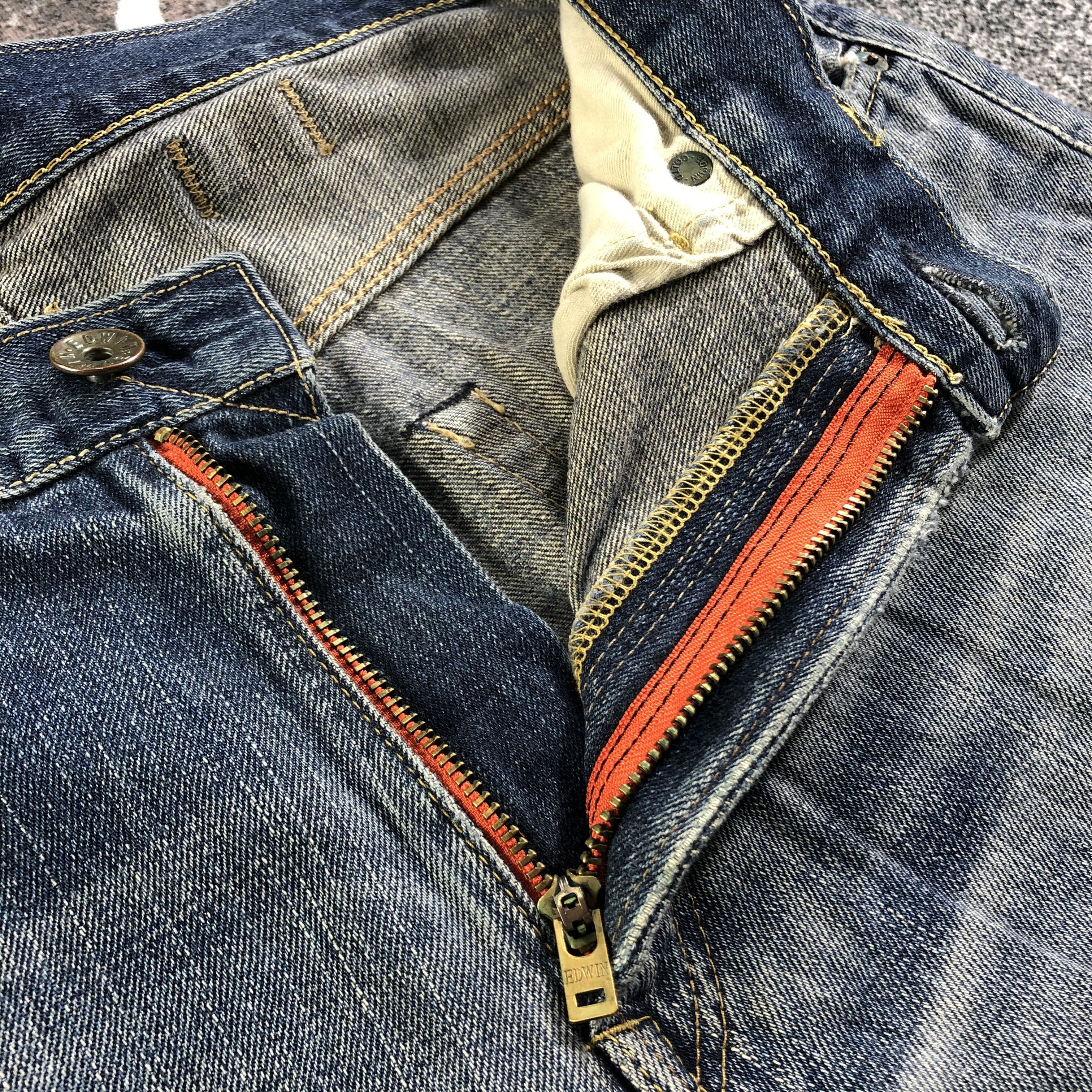 Edwin Vintage Edwin Selvedge Jeans Faded Blue Denim KJ2276 Size US 32 / EU 48 - 8 Thumbnail
