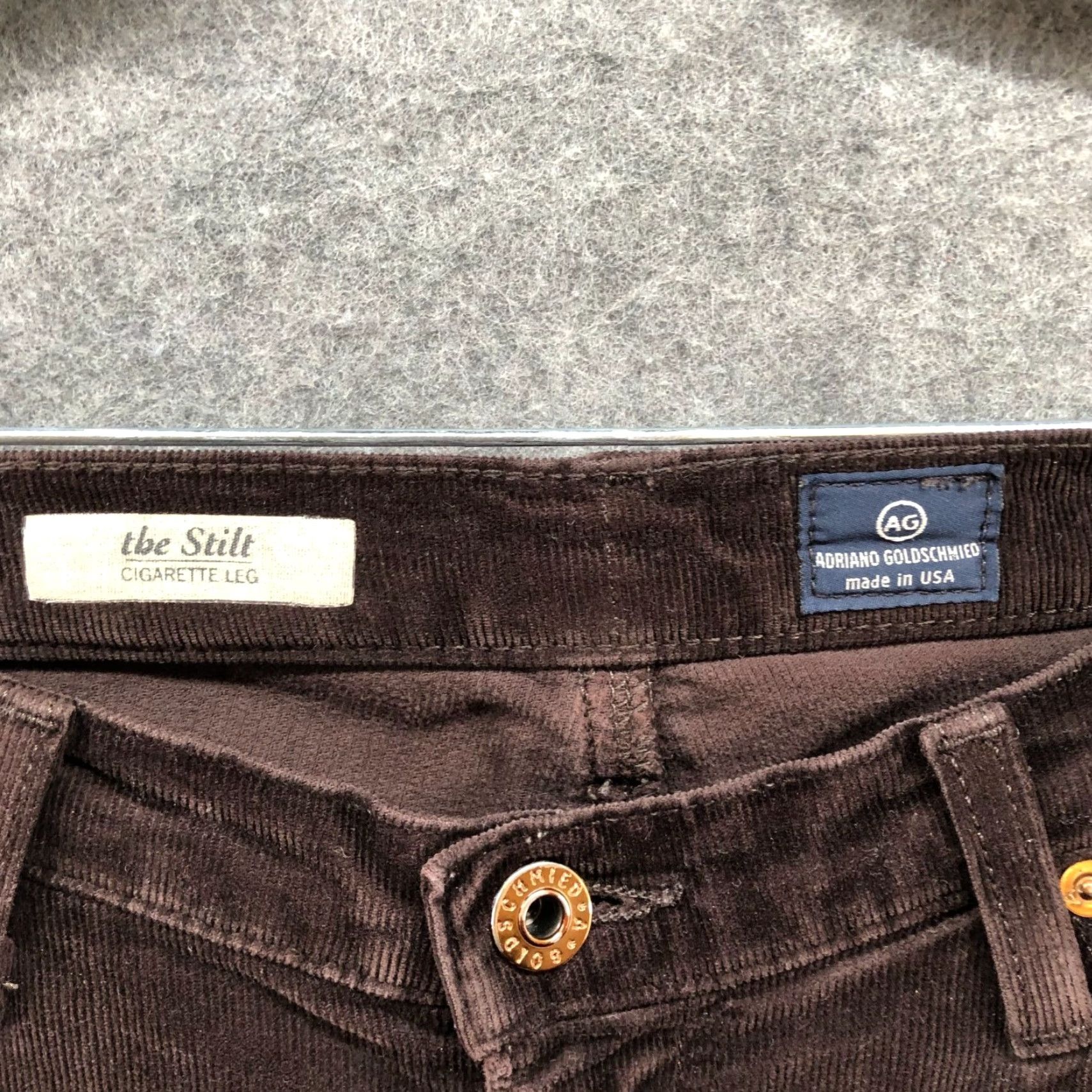 Vintage VINTAGE AG Adriano Goldschmied The Stilt Cigarette Leg Corduroy Pants Womens 28R Brown Size 28" / US 6 / IT 42 - 5 Thumbnail