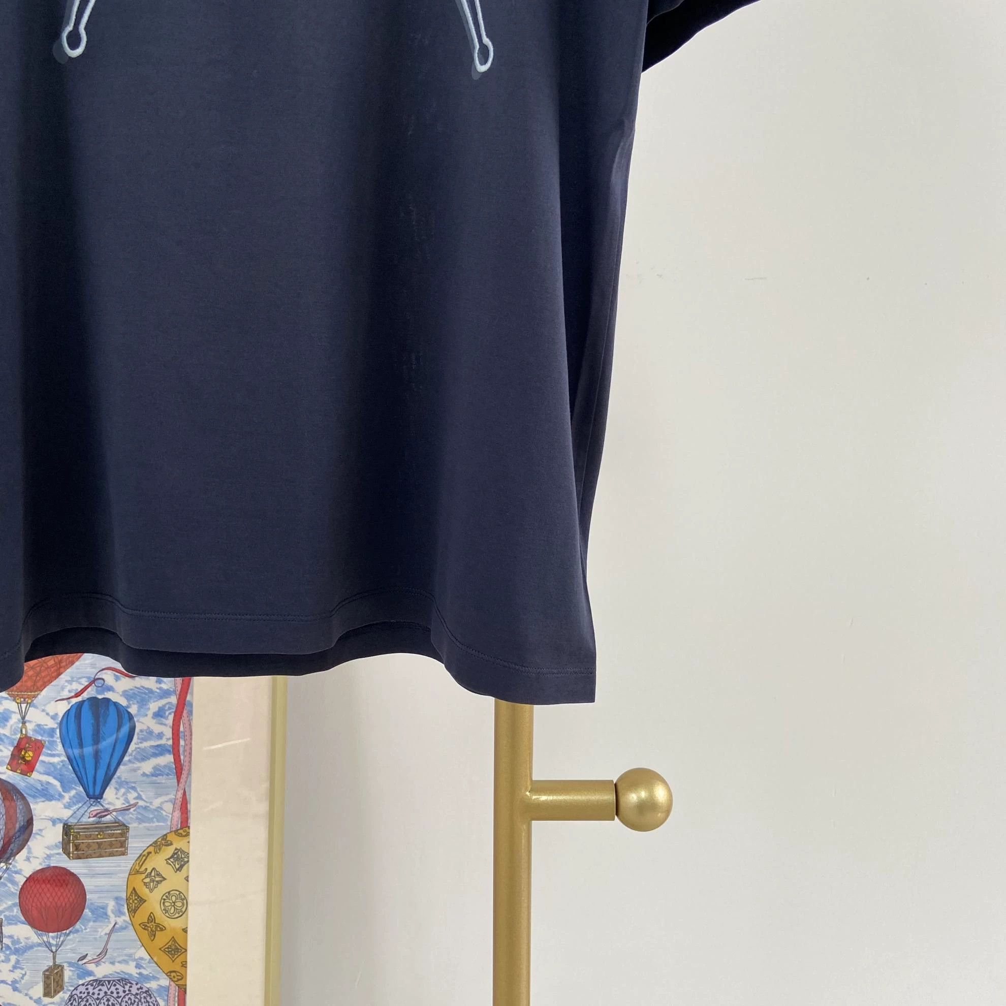 Hermes Hermes Navy Blue Printed Tee M 5776 Size M / US 6-8 / IT 42-44 - 4 Thumbnail