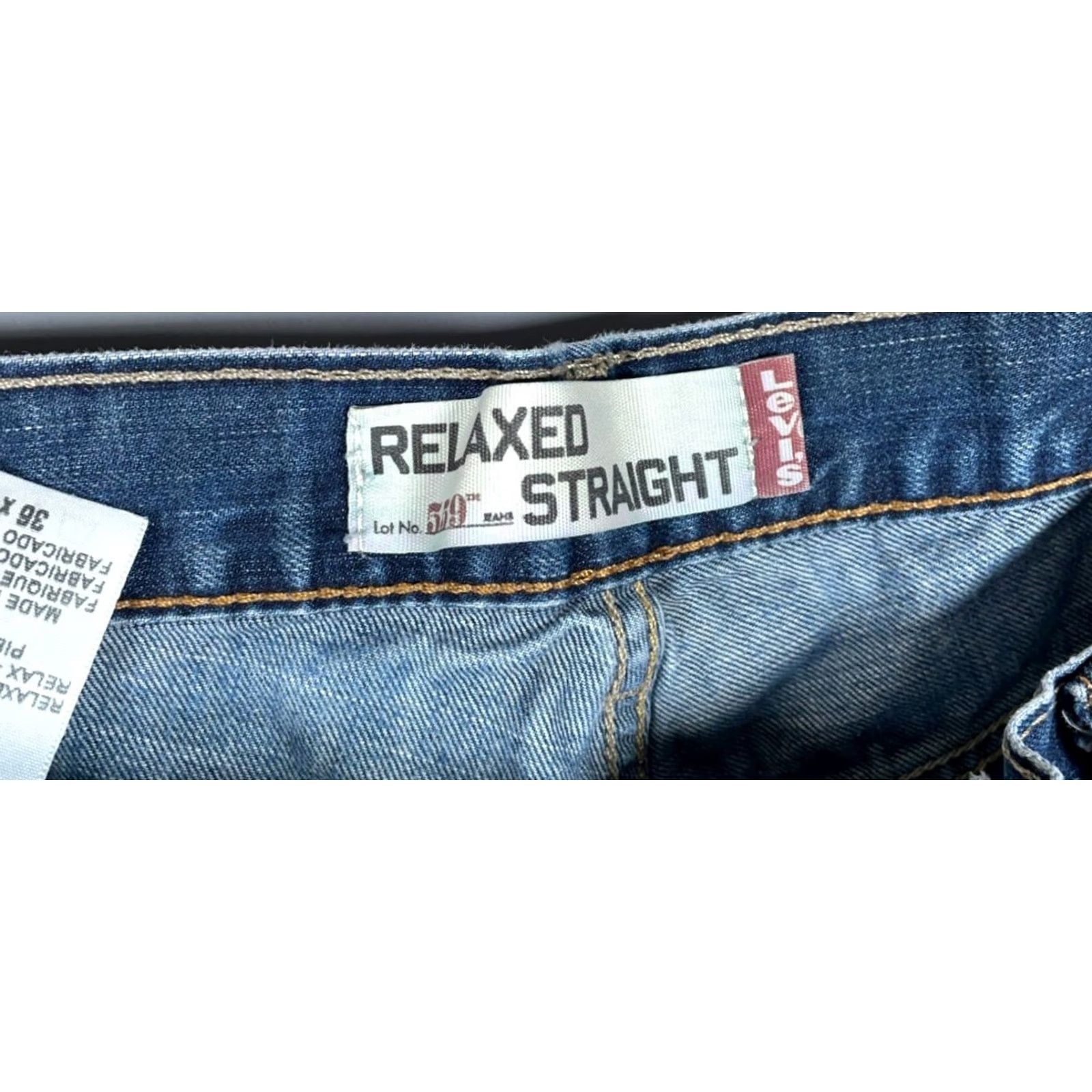 Levi's Levi's 559 Relaxed Straight Jeans Men 36 x 31 Blue Distressed Denim Size US 36 / EU 52 - 3 Thumbnail
