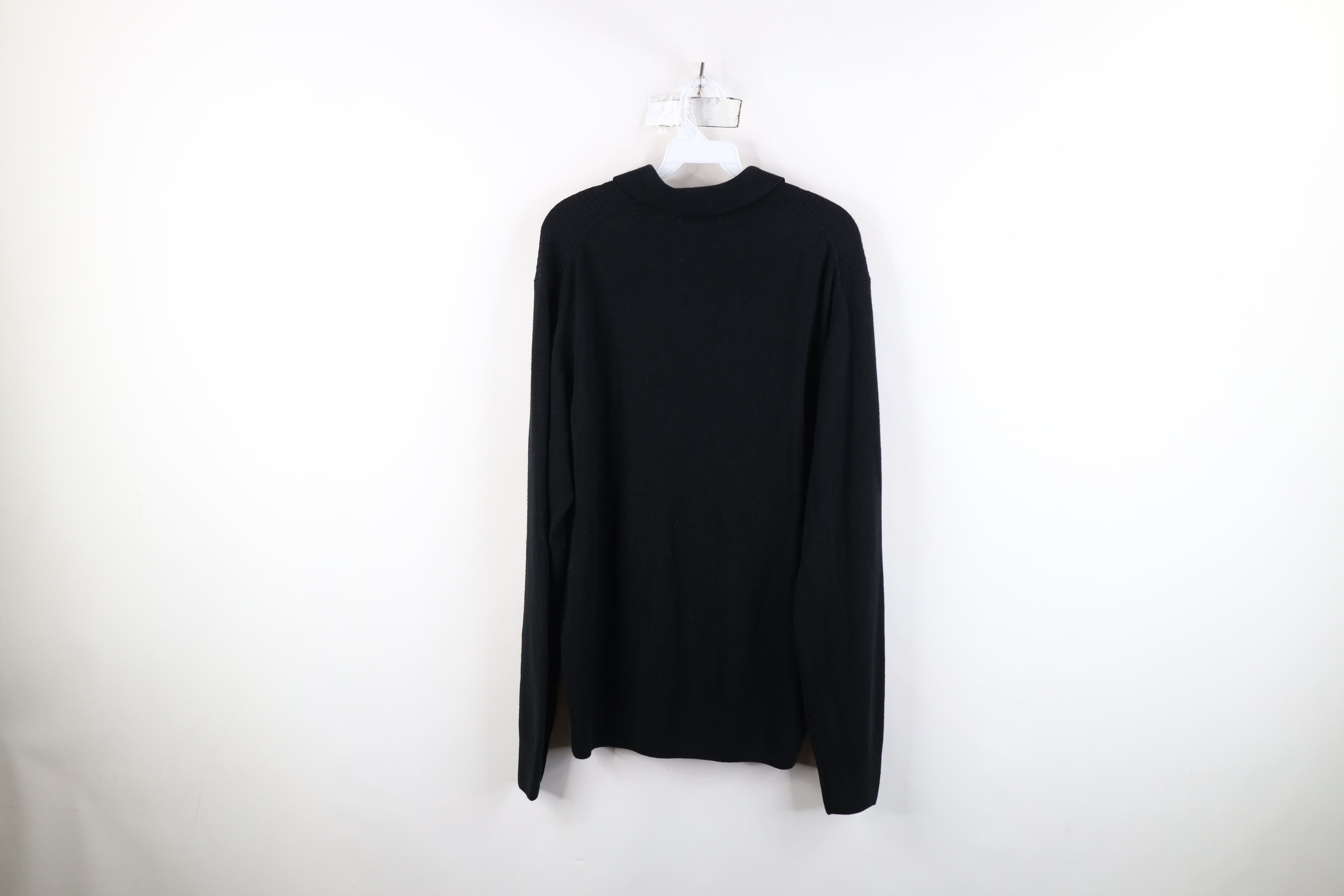 Vintage Vintage 90s Streetwear Soft Collared Pullover Sweater Black Size US L / EU 52-54 / 3 - 10 Thumbnail