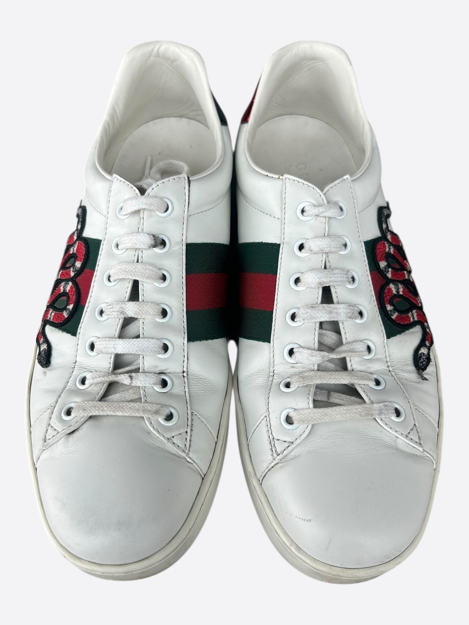Gucci Gucci White Green & Red Snake Striped Ace Sneaker Size US 10 / EU 43 - 2 Thumbnail