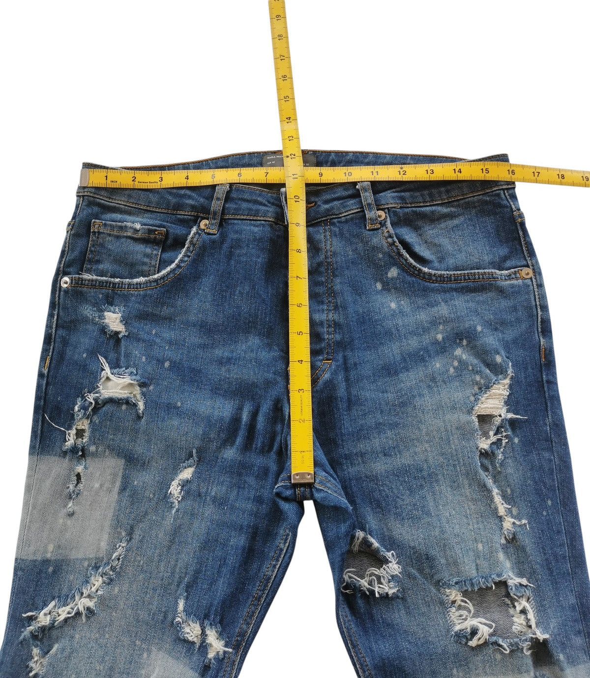 Zara Grunge Zara Distressed Zippered Ankle Slim Jeans, 32x28.5 Size US 32 / EU 48 - 12 Thumbnail