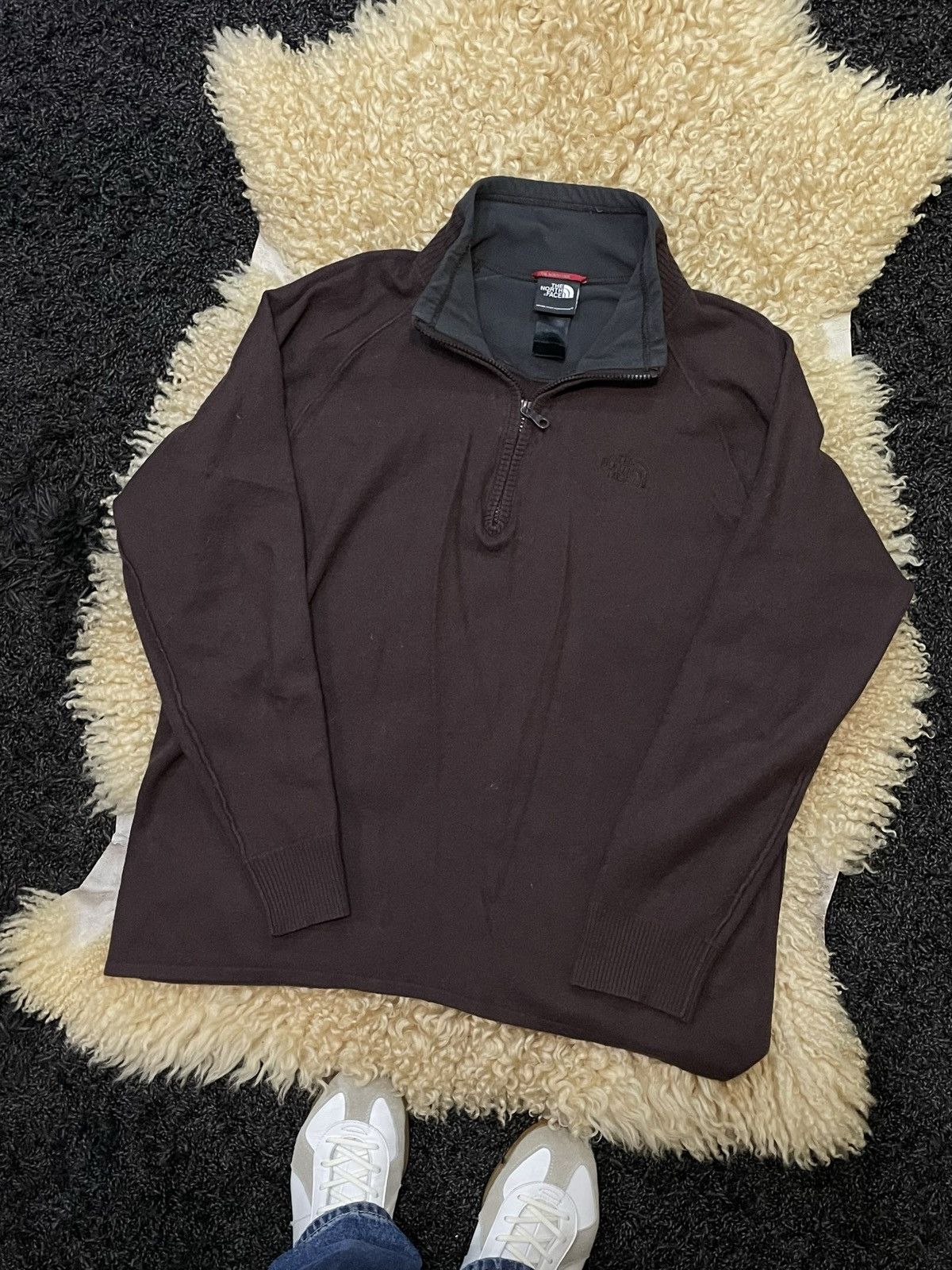 The North Face Vintage The North Face Brown Y2K Zip Knit Fleece Sweater Size US L / EU 52-54 / 3 - 6 Thumbnail
