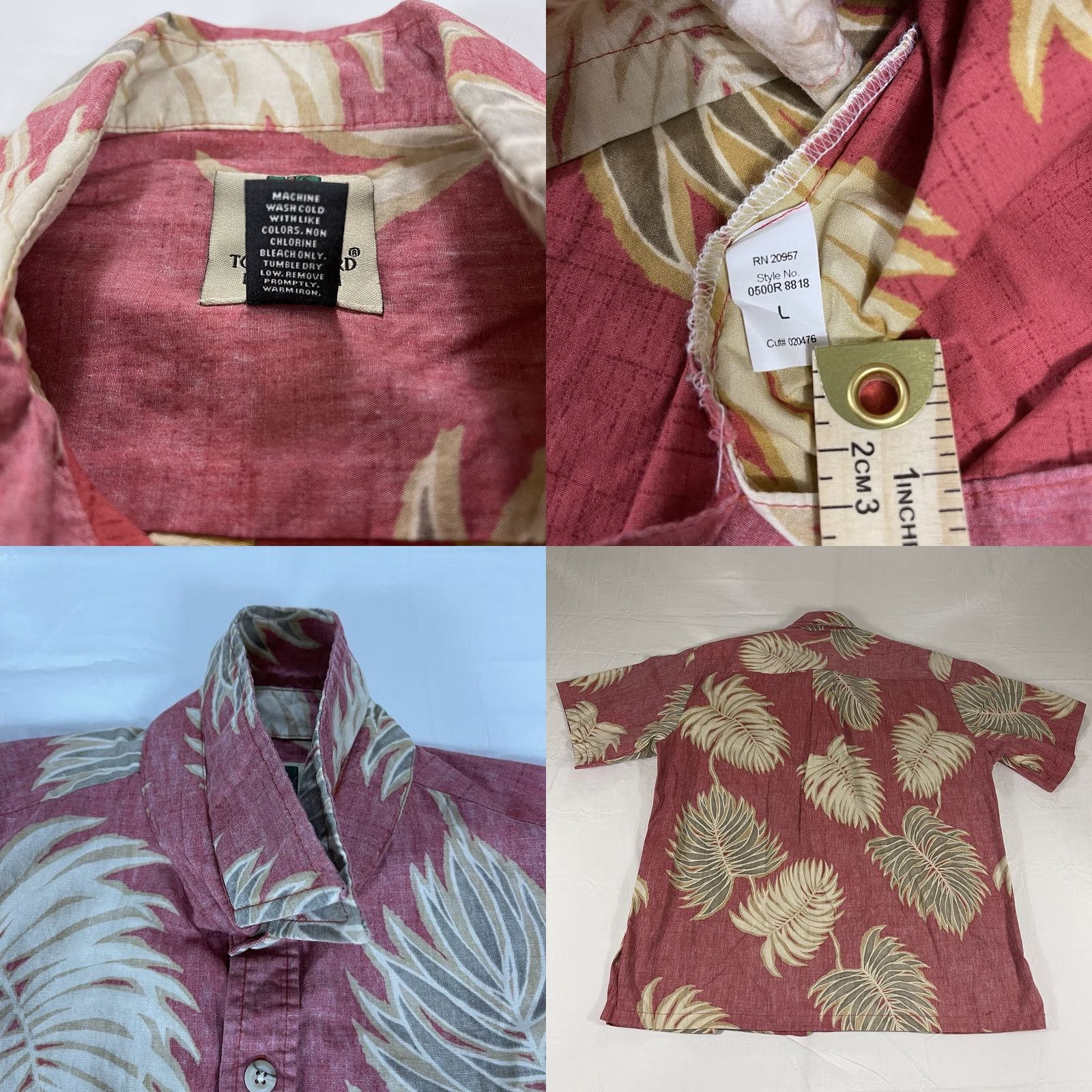Tori Richard Tori Richard Shirt Mens L Pink Men Honolulu Hawaiian Button AOP Leaf Floral Size US L / EU 52-54 / 3 - 8 Thumbnail