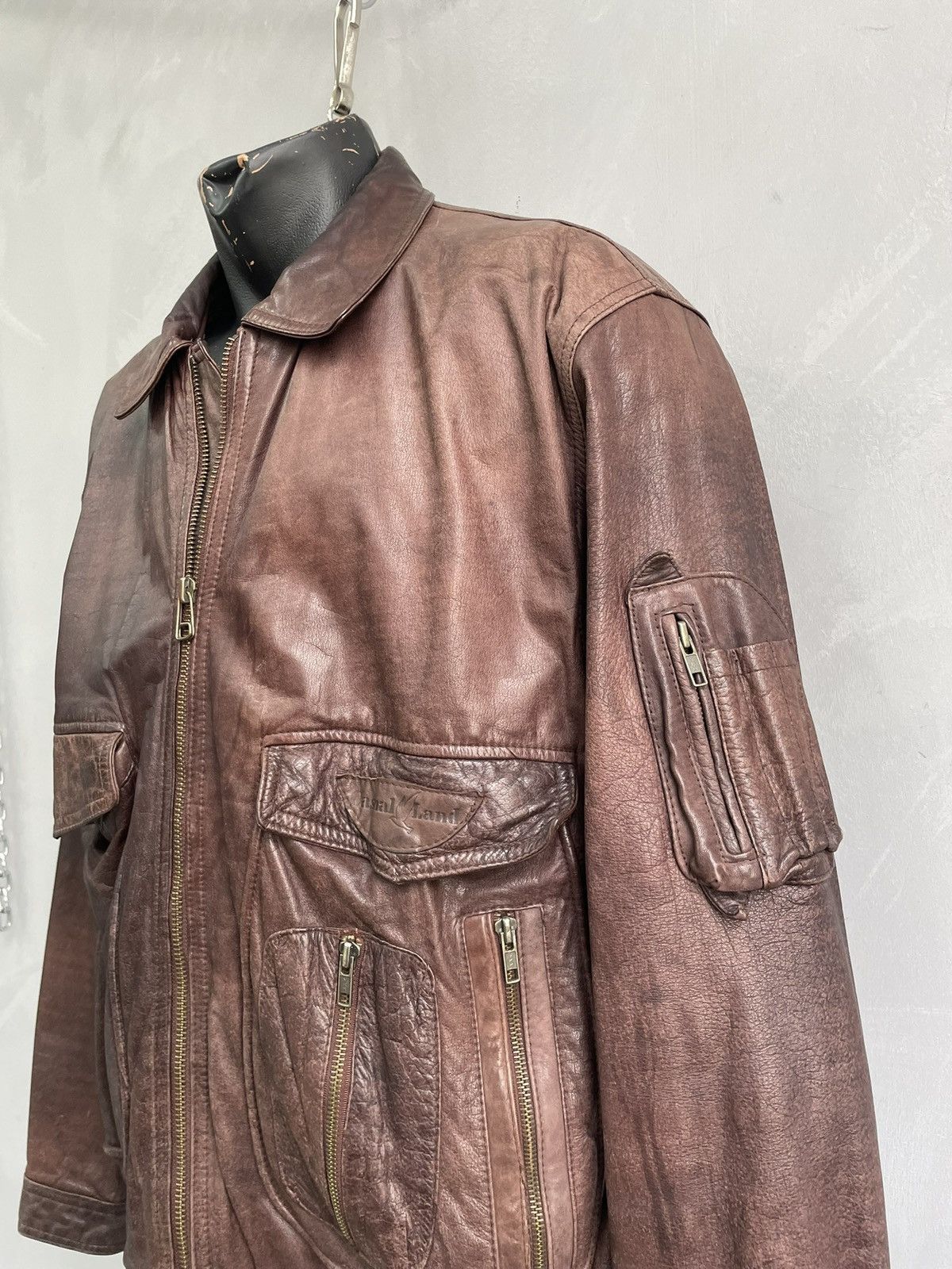 Schott Retro schott style aviation bomber 90s leather jacket y2k Size US L / EU 52-54 / 3 - 6 Thumbnail