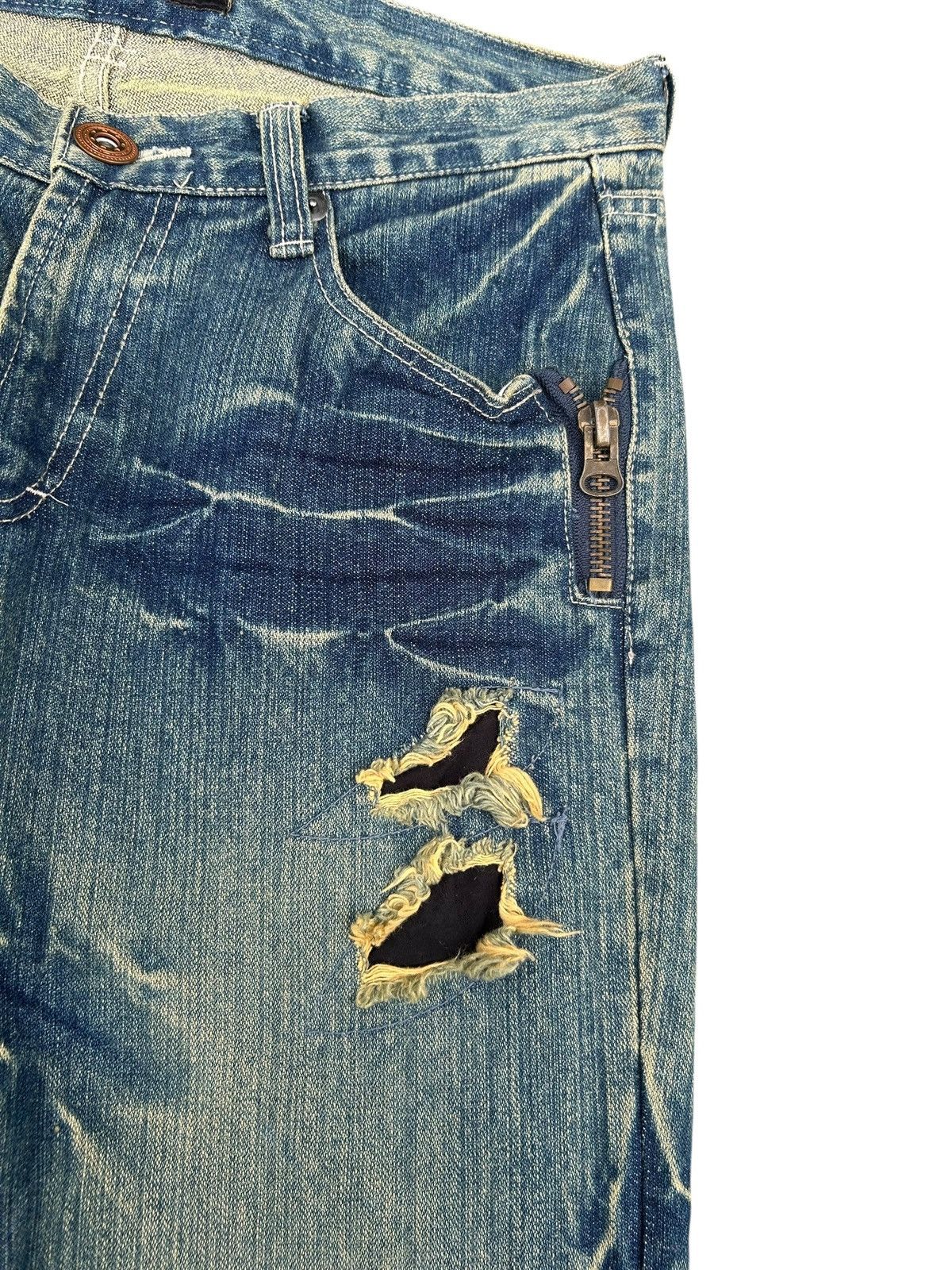 Kapital Japanese Brand limited Punk Bondage Distressed Denim Jeans Size US 32 / EU 48 - 11 Thumbnail