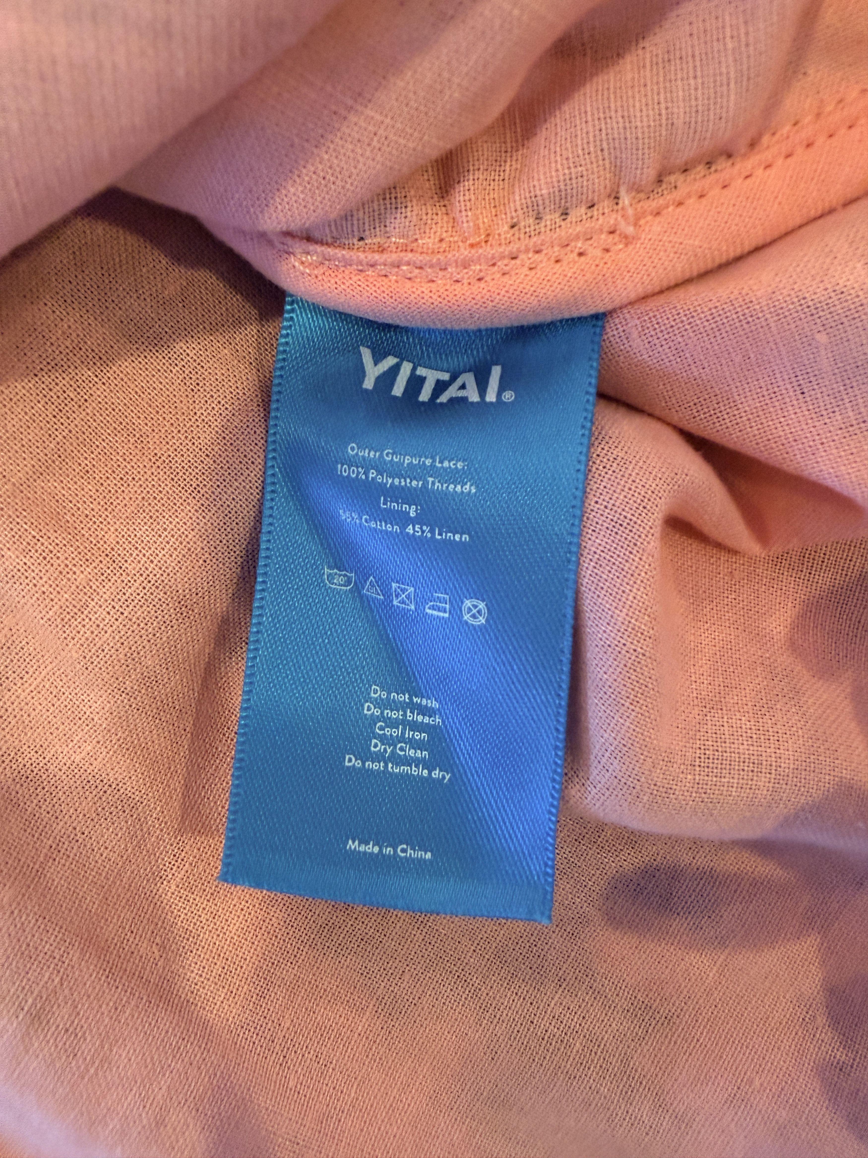 YITAI Yitai Guipure Lace Floral Shirt — XL — Coral/Sage Size US XL / EU 56 / 4 - 6 Thumbnail