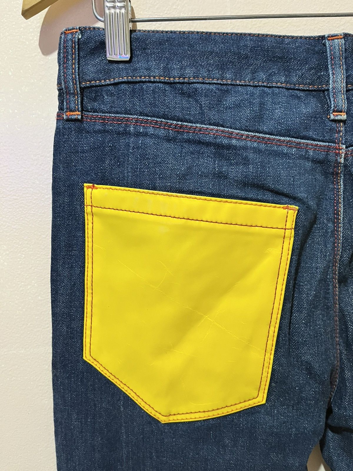 Raf by Raf Simons Raf By Raf Simons - Yellow Patent Back Pockets - Jeans Size US 30 / EU 46 - 12 Thumbnail