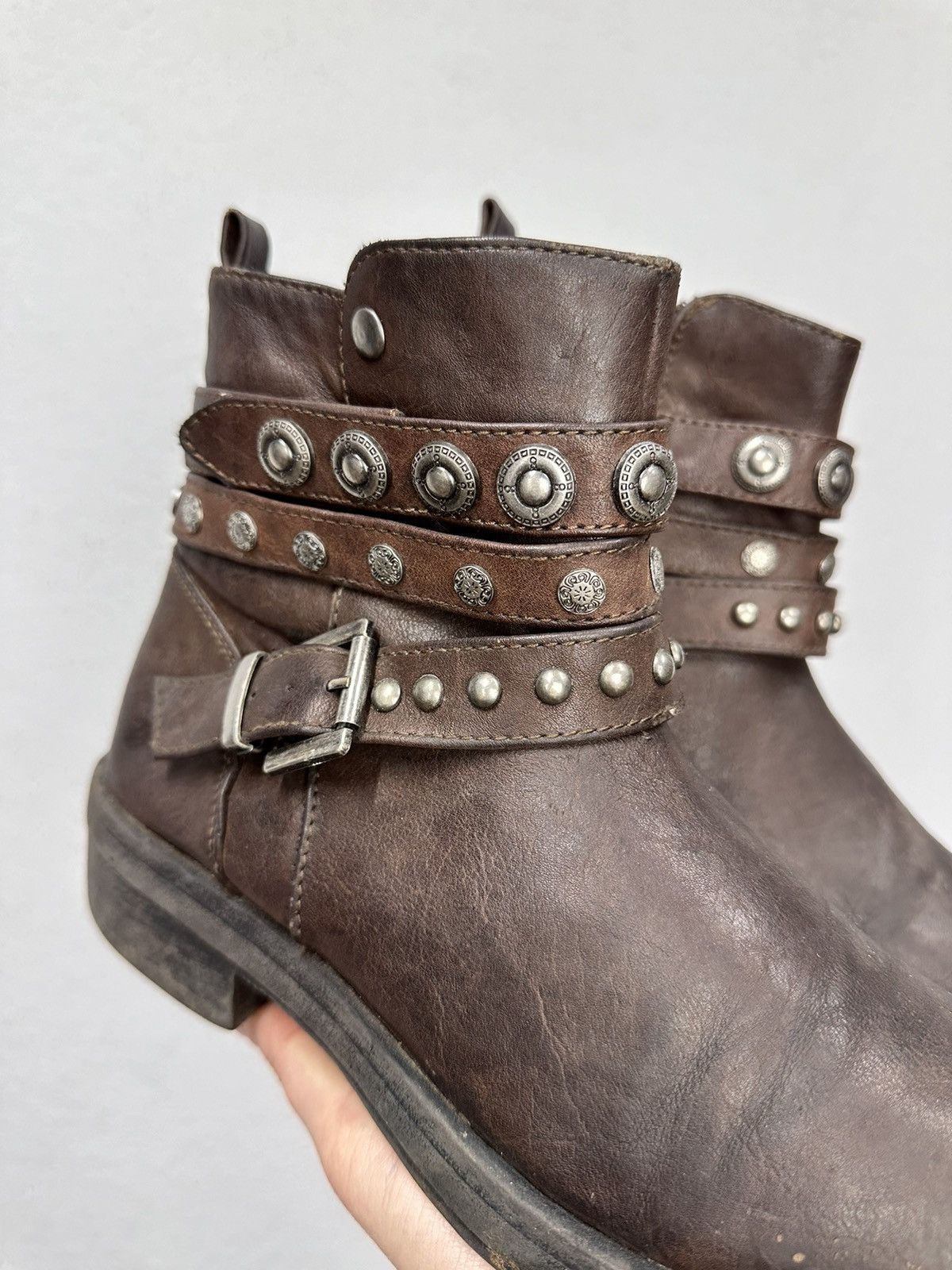 A.S.98 Vintage Leather Boots Ankle Rare AS 98 GUIDI JAPAN KAPITAL Size US 7 / IT 37 - 3 Thumbnail