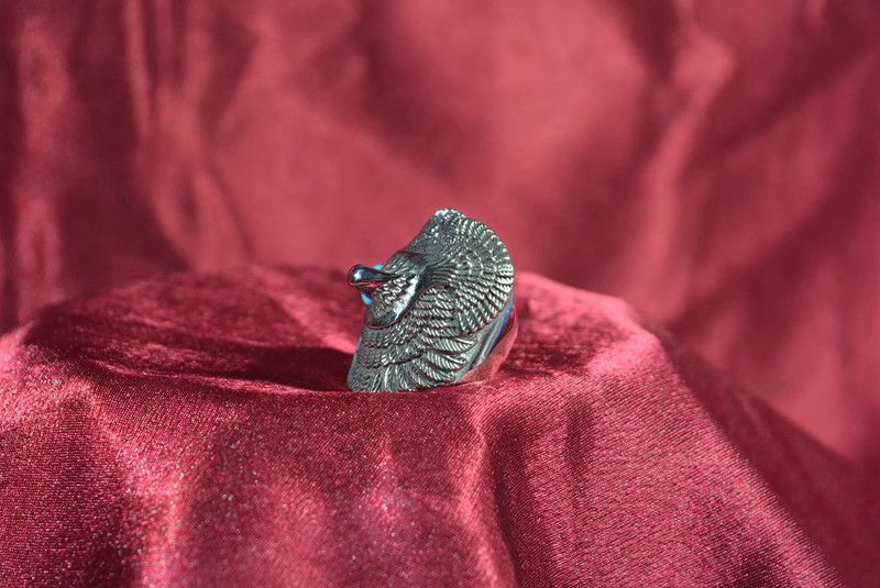 Jewelry Turquoise Jewelry Eagle Rings Chrome Ring (Size 7-13) Size ONE SIZE - 3 Thumbnail