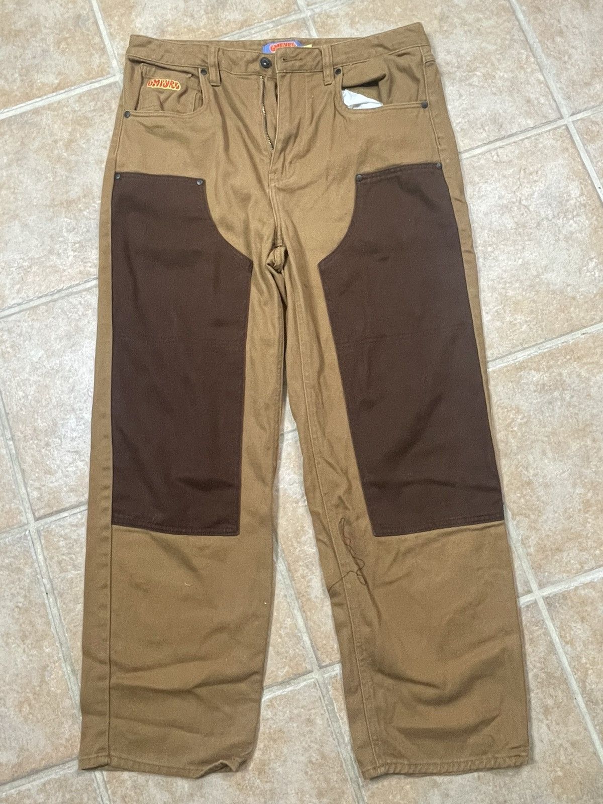 Empyre Empyre Loose Fit Double Knee Brown Pants Size US 34 / EU 50 - 1 Thumbnail