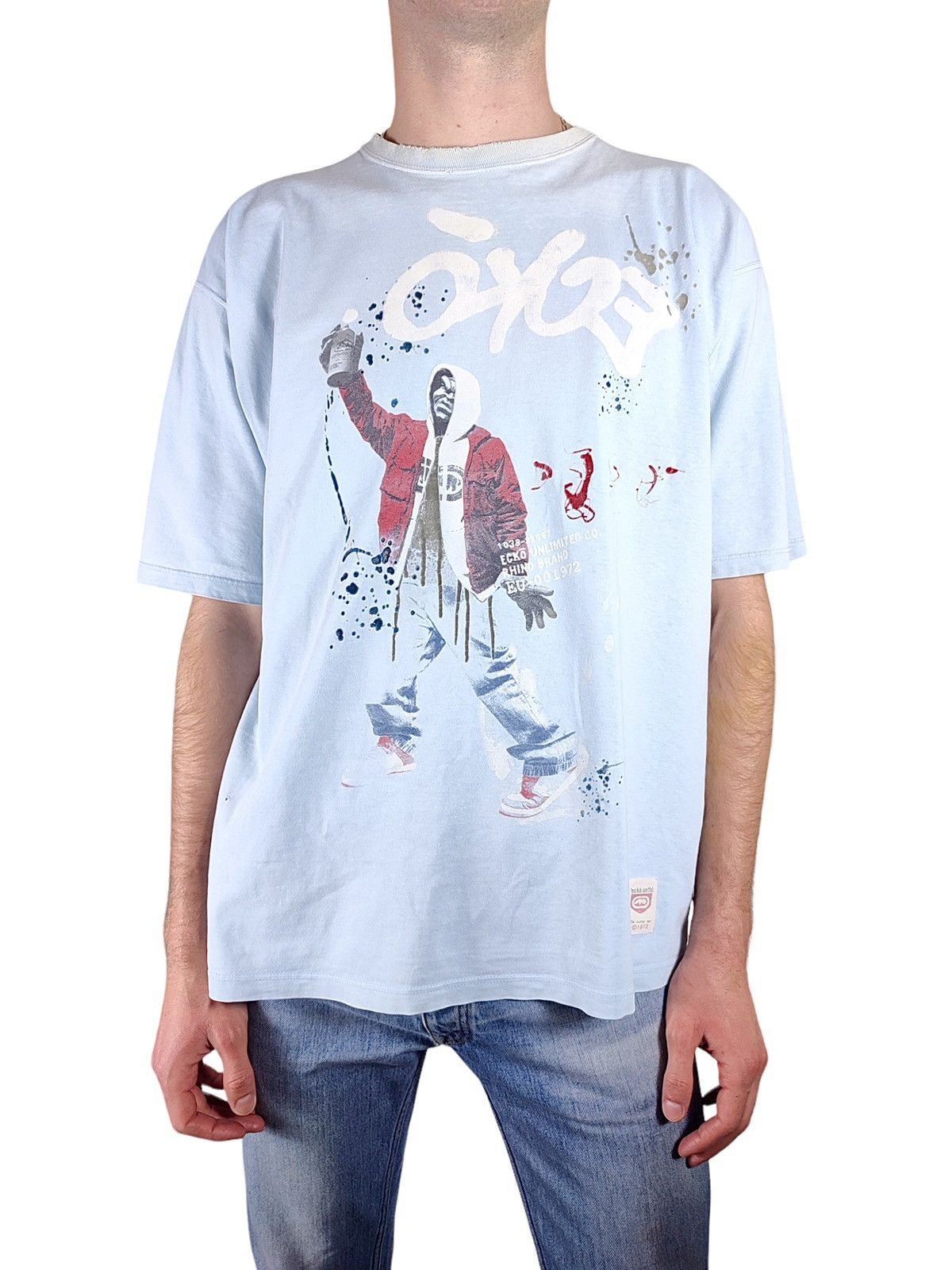Ecko Unltd. Y2K Vintage Ecko Graffiti Distressed Print Hip-Hop Tee Size US XL / EU 56 / 4 - 4 Thumbnail