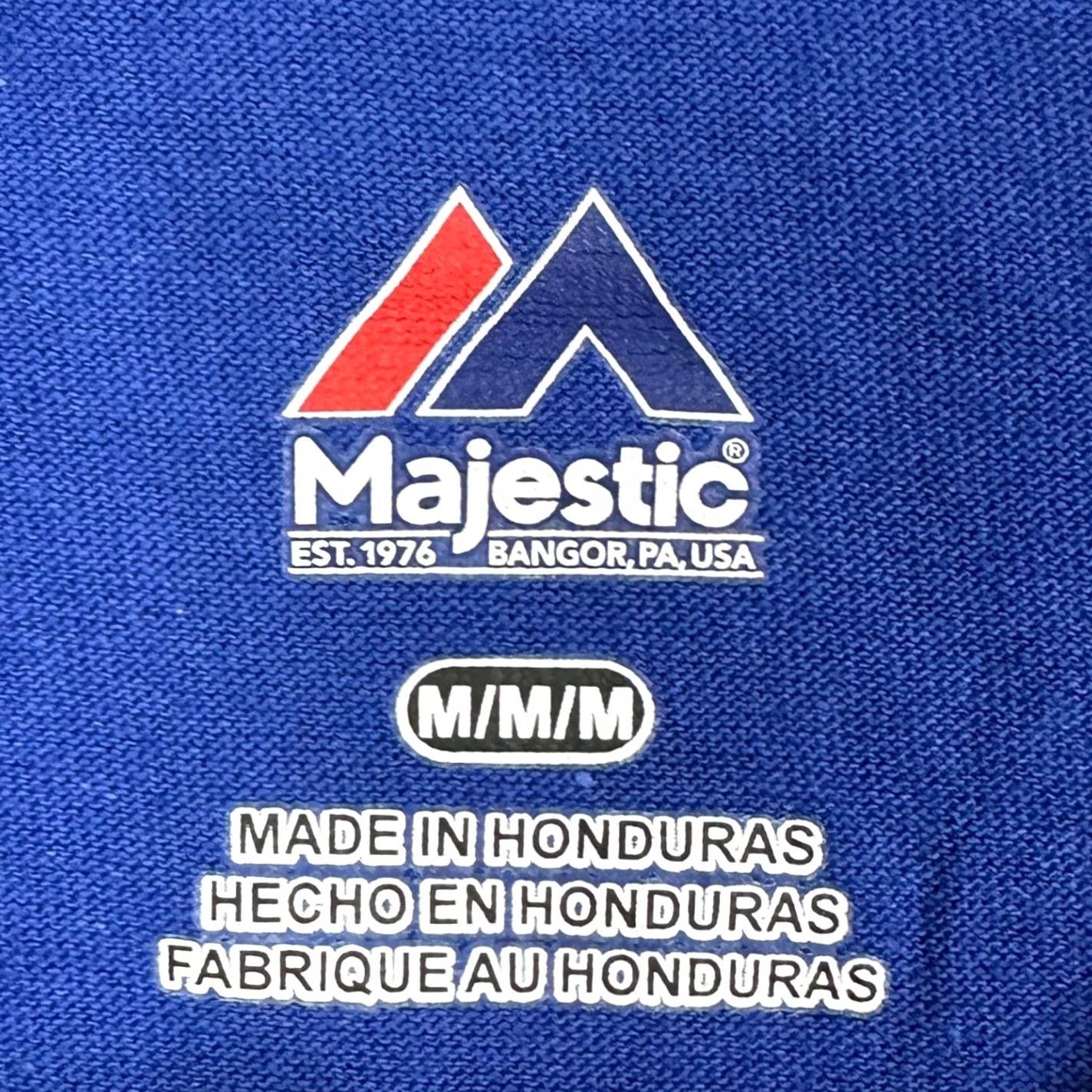 Logo 7 Majestic Chicago Cubs Mens Medium Shirt Graphic Tee Blue Short Sleeve Logo Size US M / EU 48-50 / 2 - 4 Thumbnail