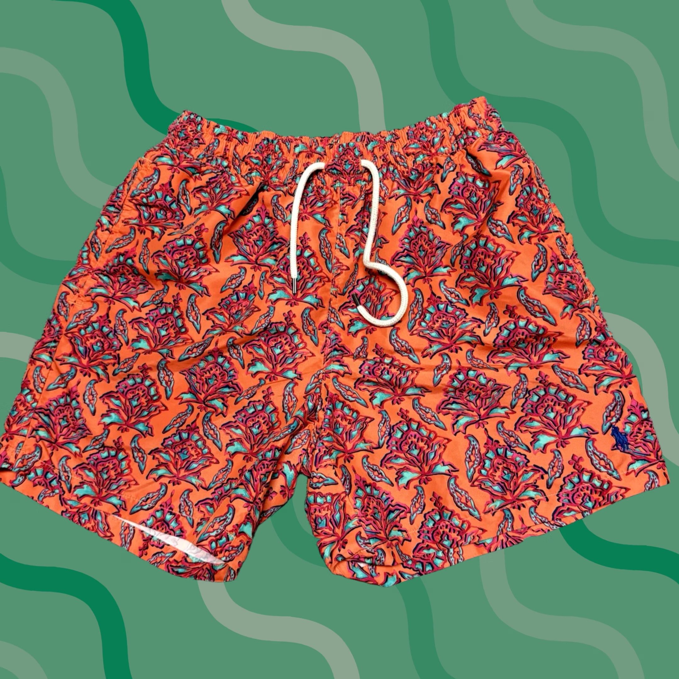 Polo Ralph Lauren VINTAGE Polo Ralph Lauren Swim Shorts Trunks Mens S Orange Lined 100% Polyester Polo Pony Beach Classic Logo Size US S / EU 44-46 / 1 - 1 Thumbnail