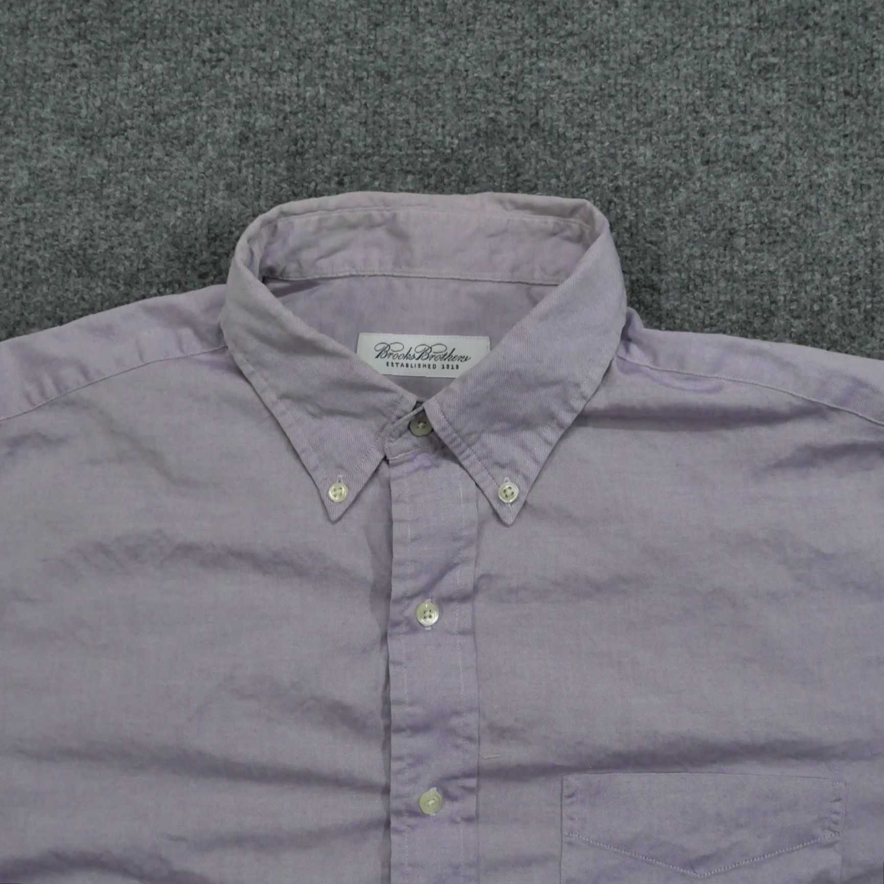 Brooks Brothers VINTAGE Brooks Brothers Shirt Mens 16.5 36 Purple Button-Up Oxford Long Sleeve Cotton Size US XL / EU 56 / 4 - 2 Thumbnail
