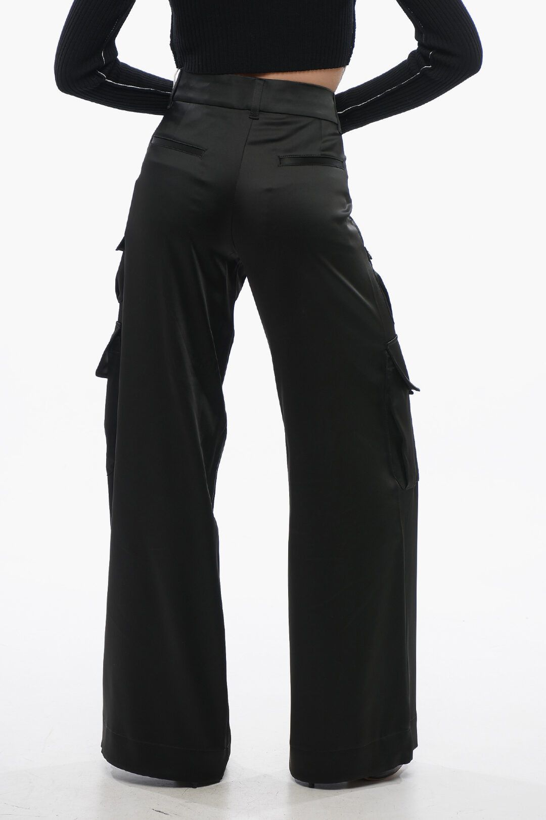 Off-White og1mm1125 Satin Cargo Toybox Pant in Black Size 28" / US 6 / IT 42 - 4 Thumbnail