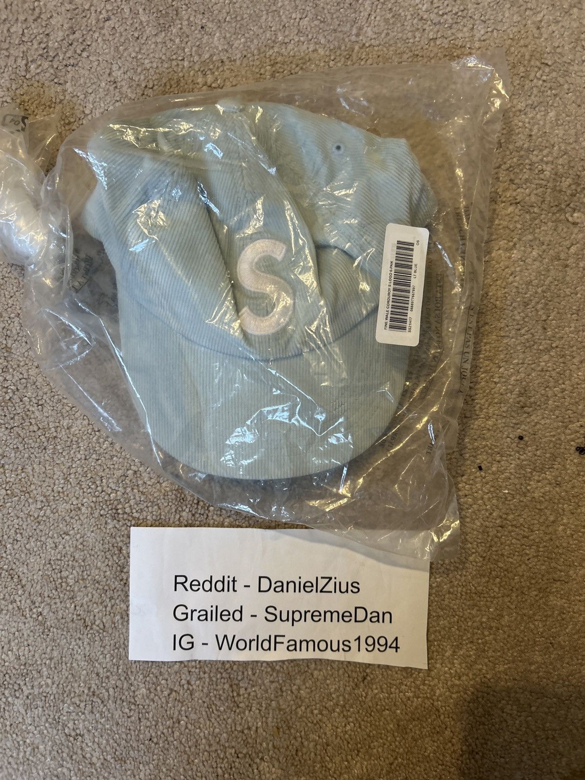 Supreme Supreme Fine Wale Corduroy S Logo 6-Panel 'Light Blue' Size ONE SIZE - 3 Thumbnail