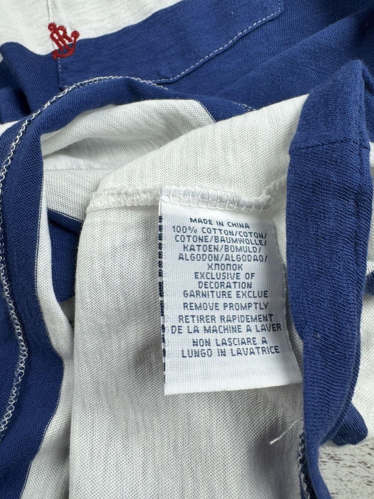 Polo Ralph Lauren Polo Ralph Lauren Striped White Blue Cotton Basic Jersey T Shirt Tee Shirt Size US S / EU 44-46 / 1 - 11 Thumbnail