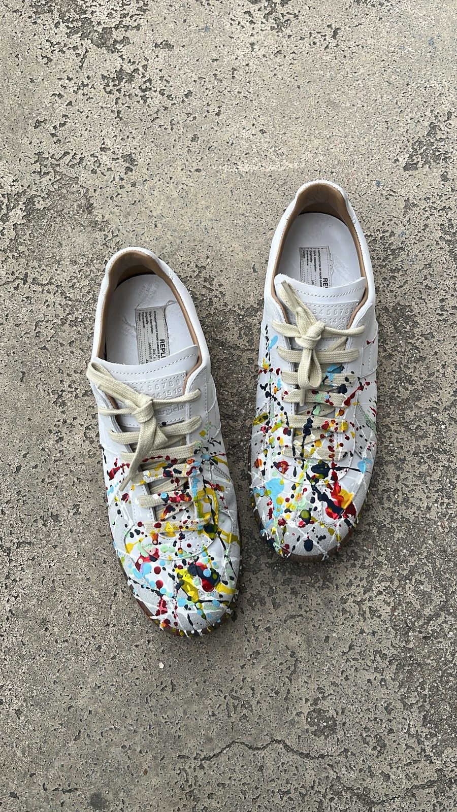 Maison Margiela Maison Margiela Gat Replica Paint Splatter White Size US 8.5 / EU 41-42 - 4 Thumbnail
