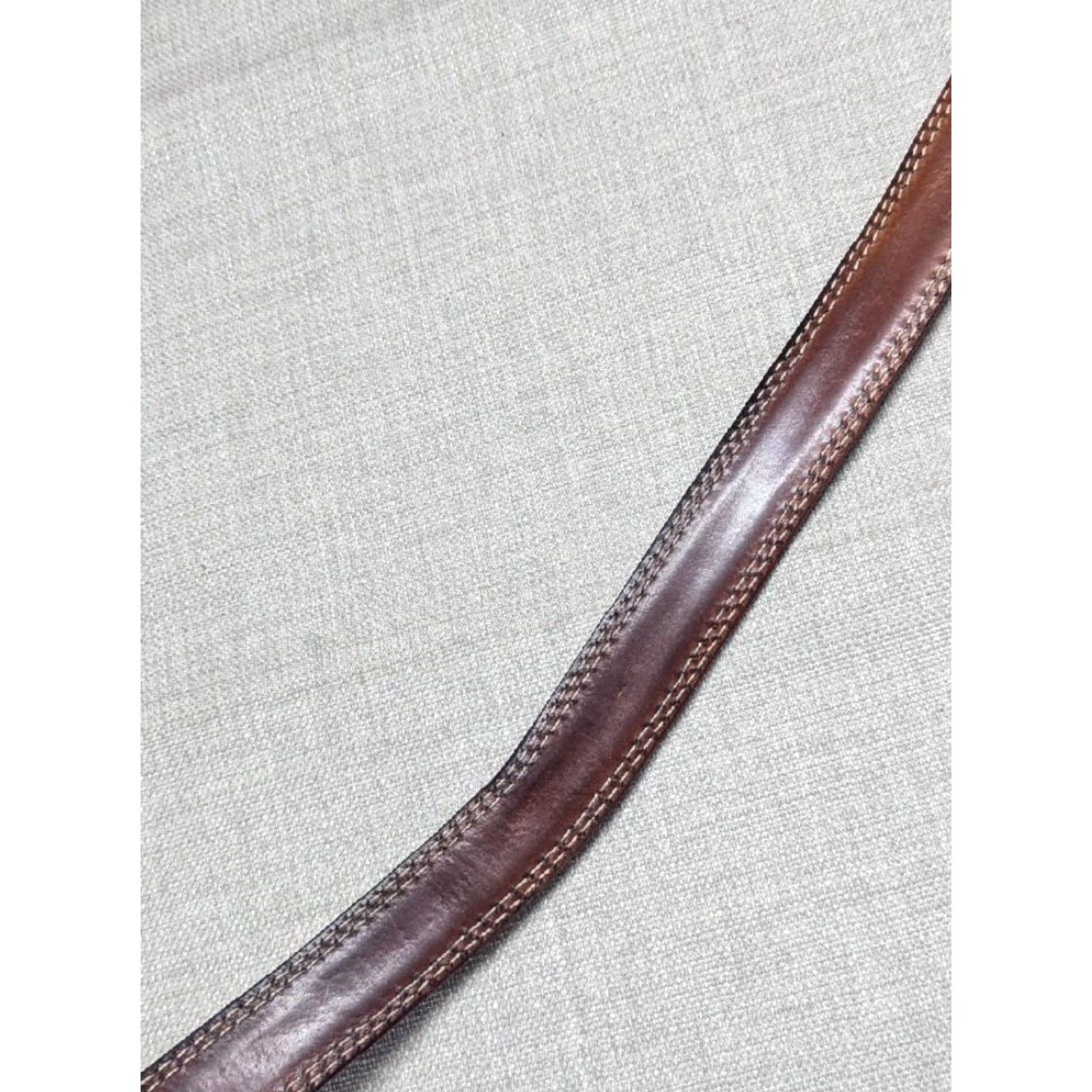 Tony Lama TONY LAMA Belt 34 Cowhide Leather Stitched Brown Western Belt Men Size 34 - 6 Thumbnail
