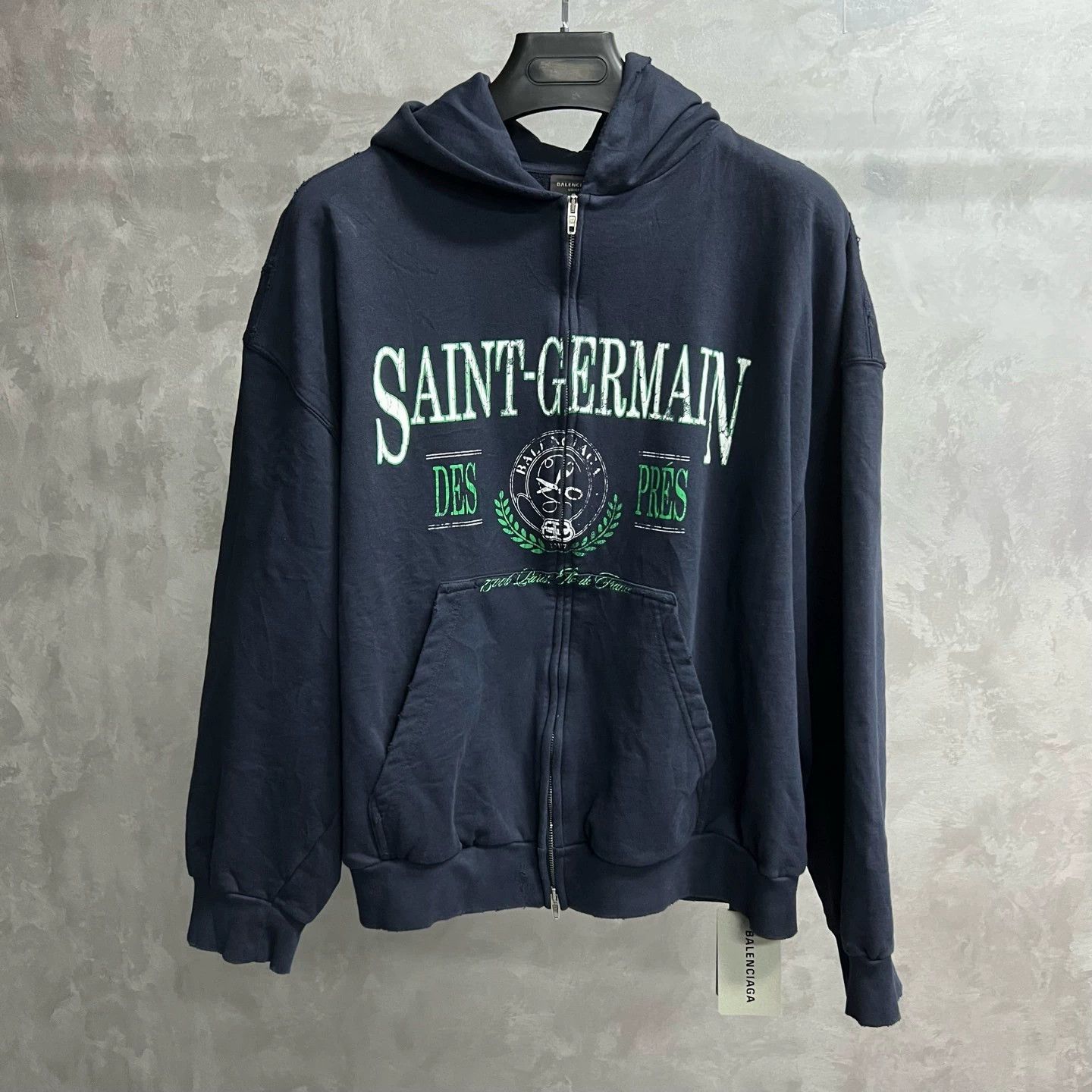 Balenciaga Balenciaga Blue Zip Hoodie Sweatshirt - dmc Size US XXS / EU 40 - 1 Thumbnail