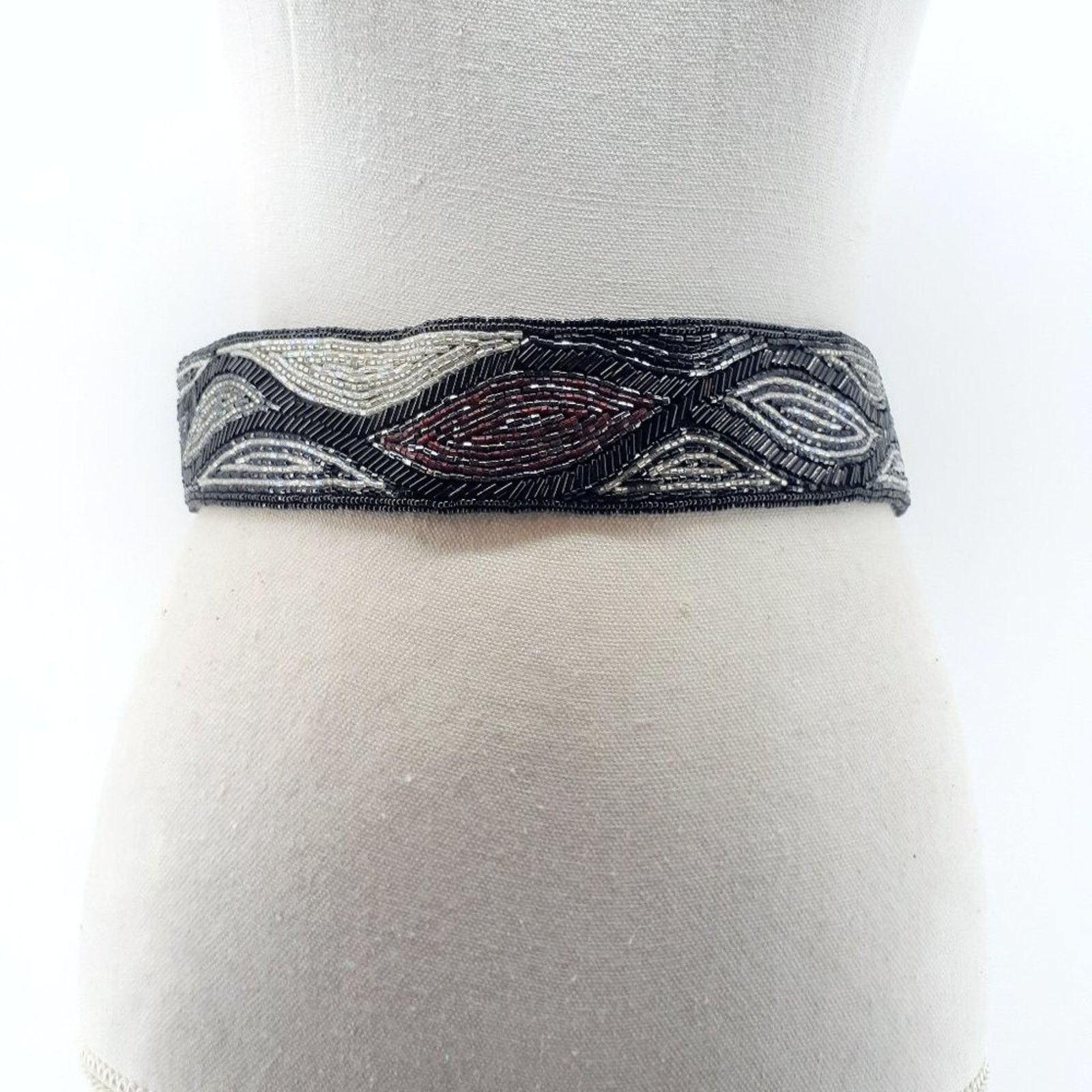 Vintage Vintage Women's Beaded Sequin Belt Sash 80's Cummerbund Glam Size ONE SIZE - 1 Thumbnail