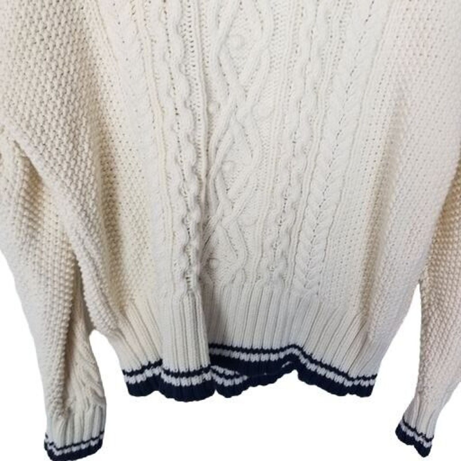 Vineyard Vines Vineyard Vines Womens Fisherman Sweater Chunky Cable Knit L Size L / US 10 / IT 46 - 3 Thumbnail