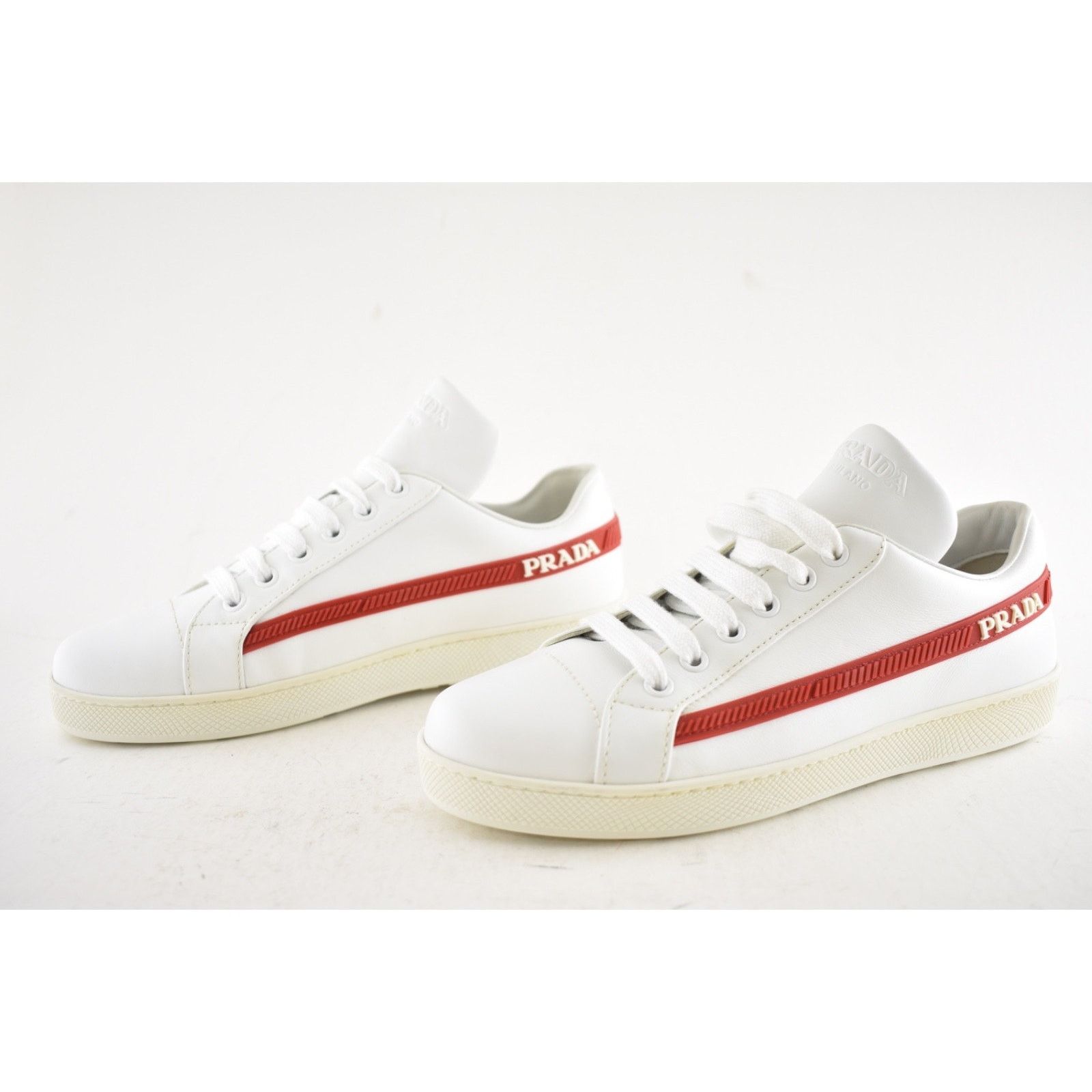Prada Prada Band Logo Lace Up Tie Flat Low Top Sneaker 36.5 Size US 6.5 / IT 36.5 - 16 Thumbnail