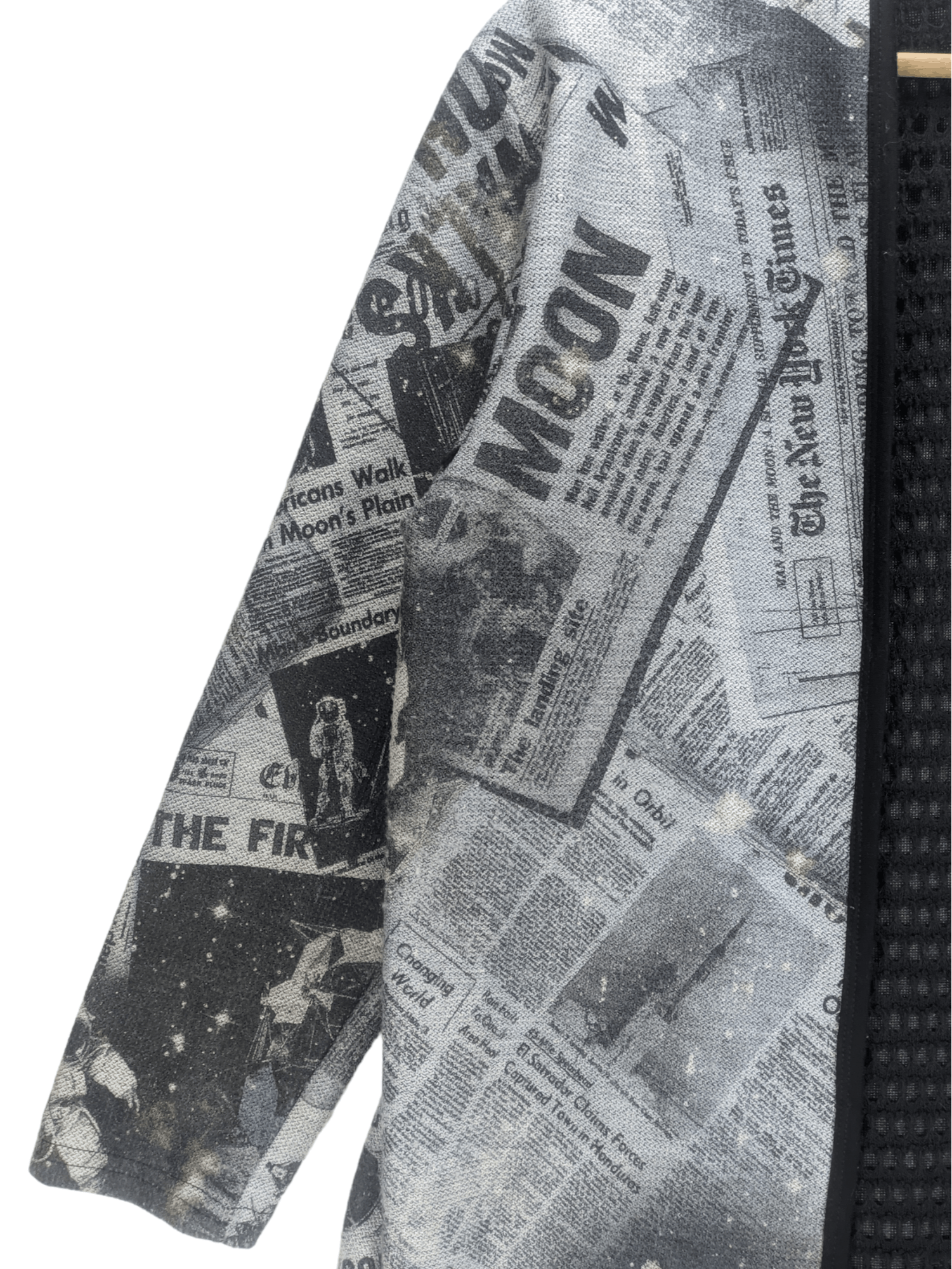 Japanese Brand Steals🔥Cardigan Jacket Fishnet Newspaper Design by Decides Size US M / EU 48-50 / 2 - 10 Thumbnail