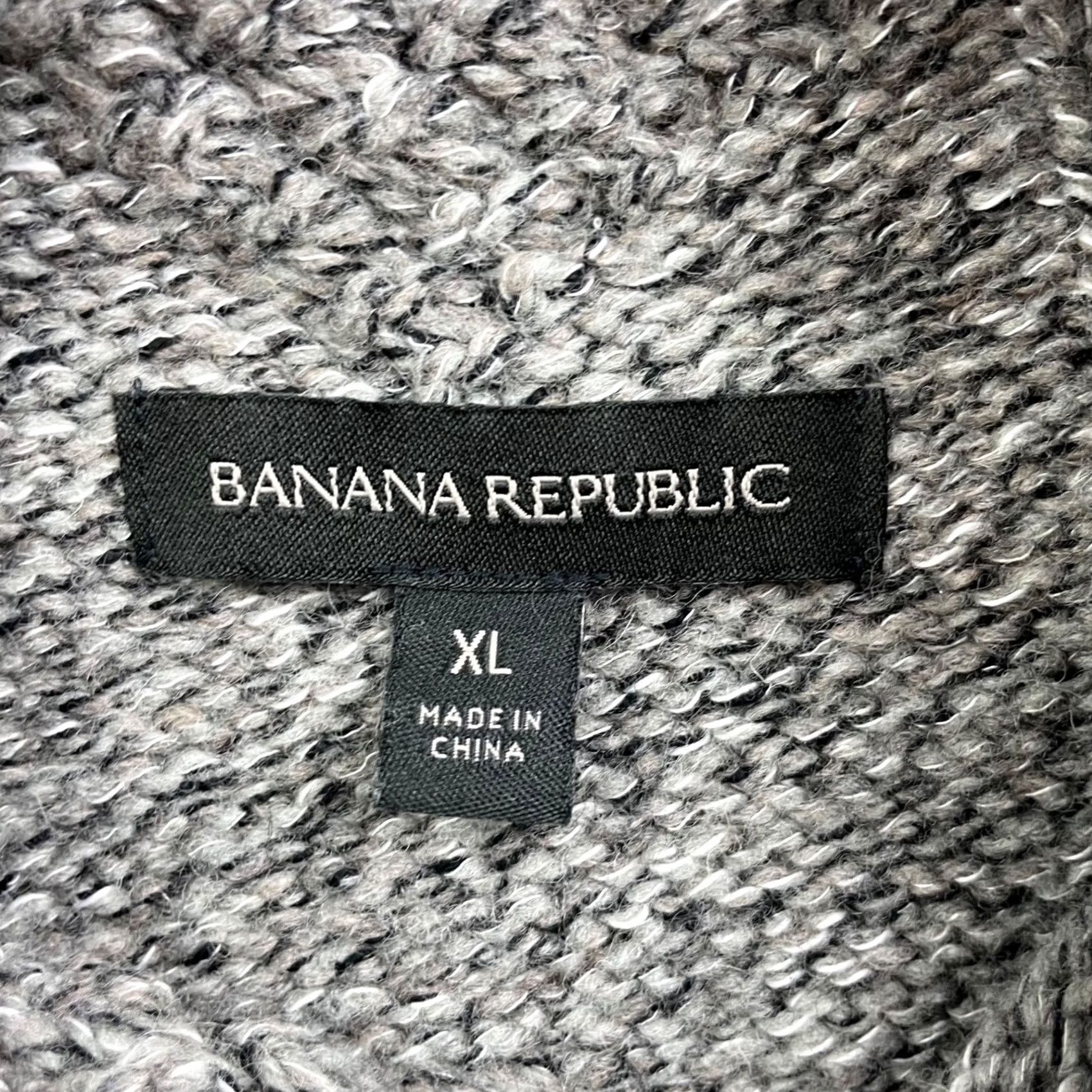 Banana Republic Banana Republic Mens Chunky Cable-Knit Fisherman Turtleneck Sweater Gray XL Size US XL / EU 56 / 4 - 3 Thumbnail