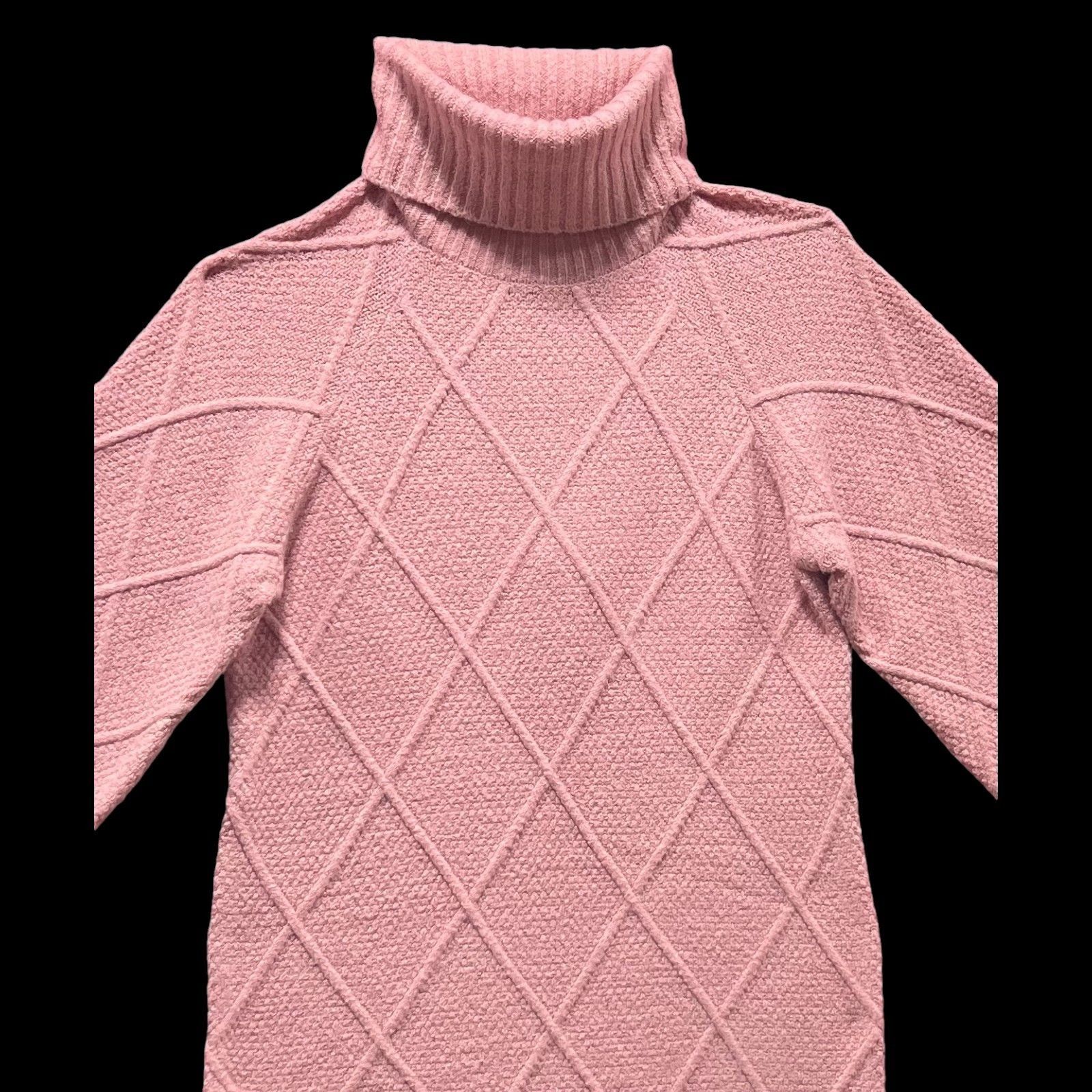 rue21 Rue 21 - Women's Turtleneck Knitted Sweater Dress - Pink - S Size S / US 4 / IT 40 - 13 Thumbnail