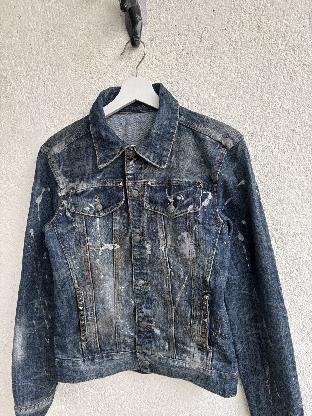 Helmut Lang 2000s studet japan denim jacket helmutlamg maison style Size US XS / EU 42 / 0 - 5 Thumbnail