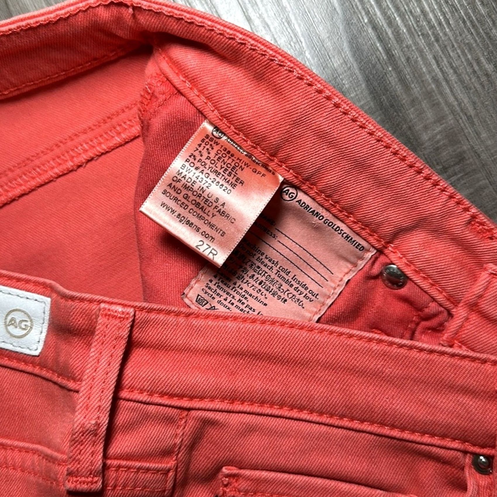 Vintage AG Adriano Goldschmied The Legging Ankle Super Skinny Jeans 27 Women Pink Coral Skinny Jeans Womens 27 Mens? Size 27" / US 4 / IT 40 - 7 Thumbnail