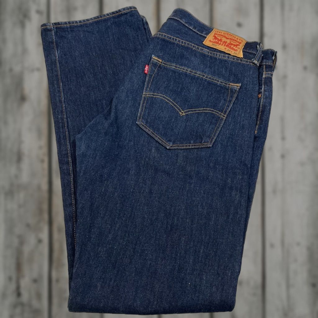 Levi's 501 Jeans Men's Regular 36x36 Blue Denim Button Fly 90s Cowboy USA