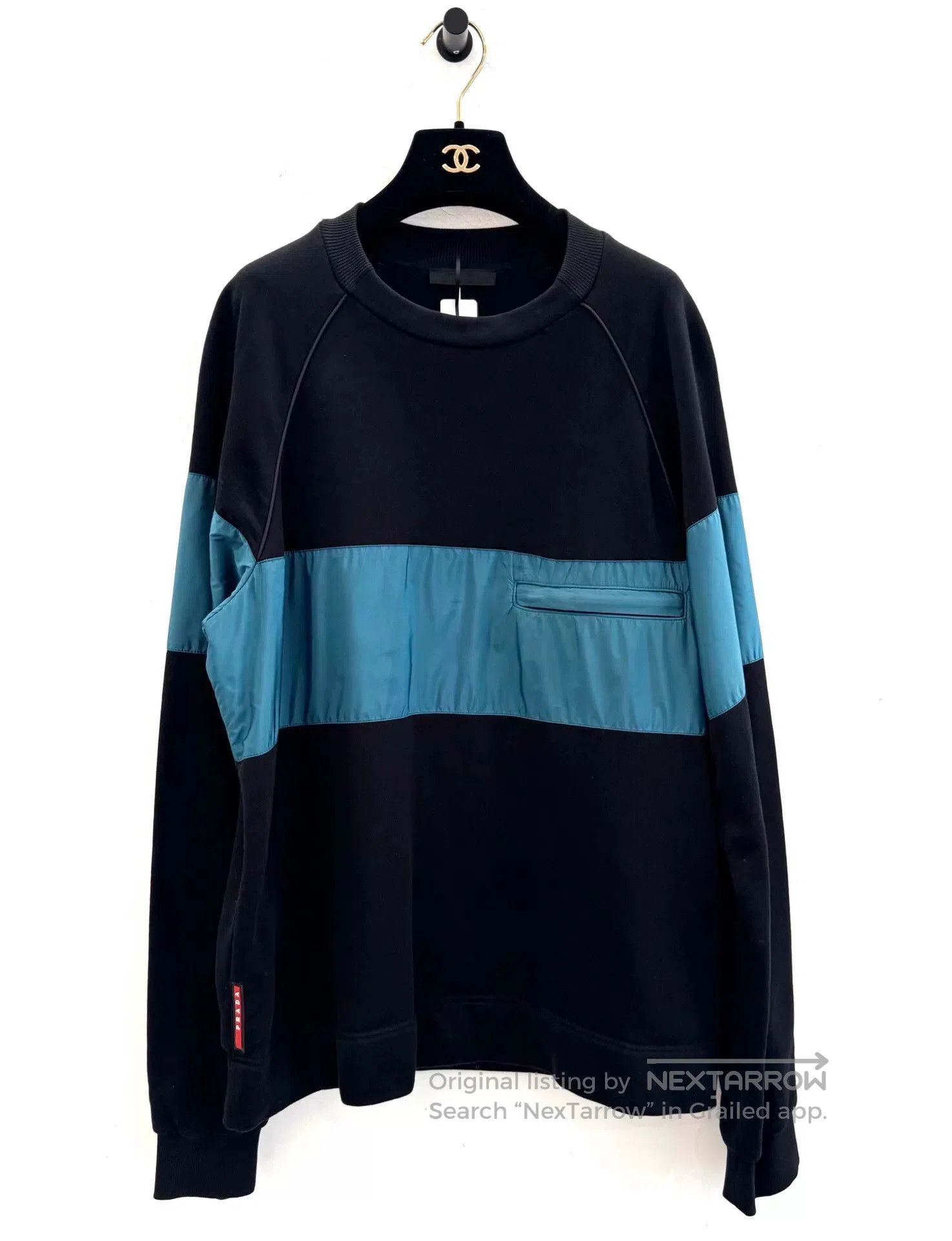 Prada Prada Men's Black Light Blue Sweatshirt. Size US L / EU 52-54 / 3 - 1 Thumbnail