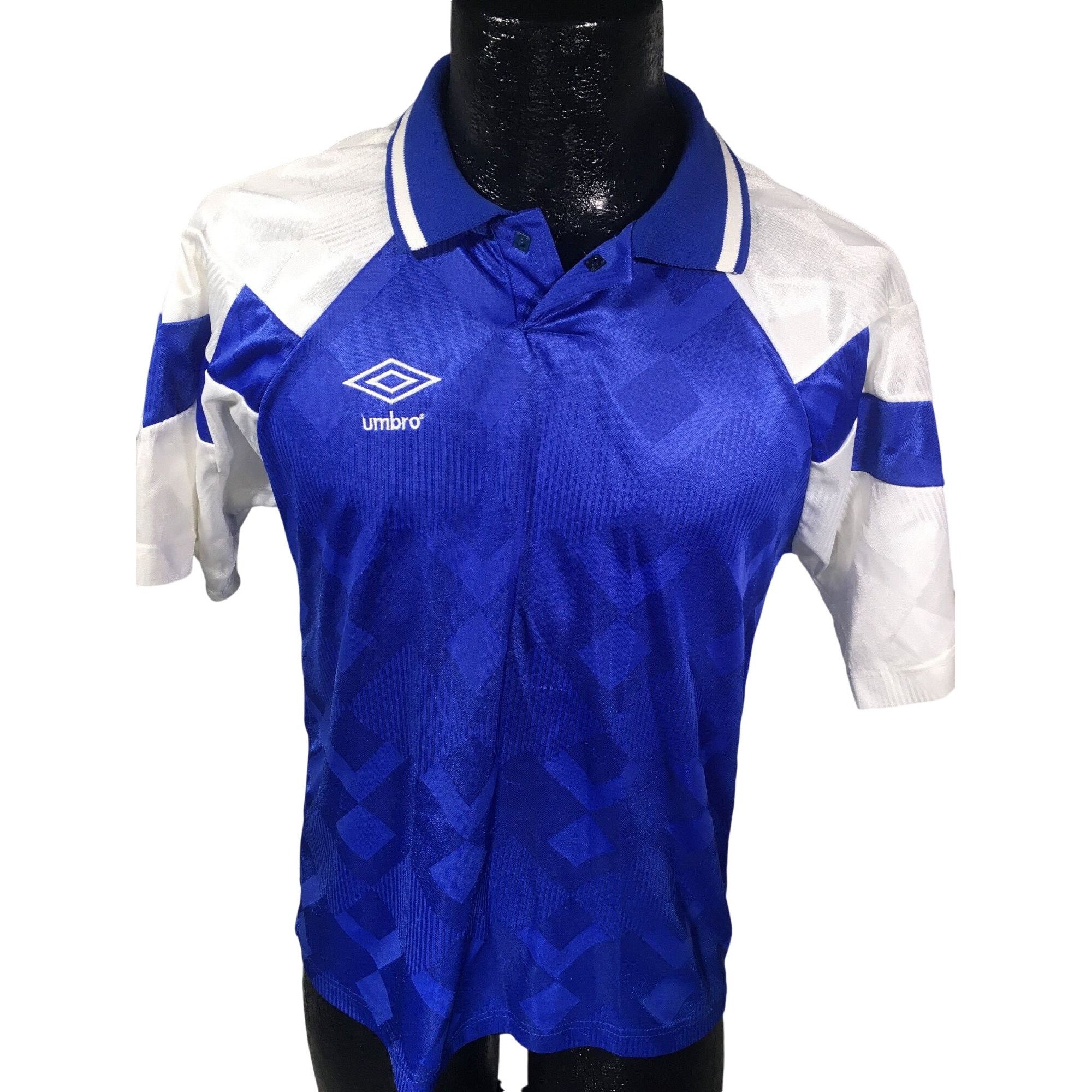 Umbro Vtg Umbro SHINY Blue Argyle Satin Soccer GONZALO Jersey Size US M / EU 48-50 / 2 - 1 Thumbnail