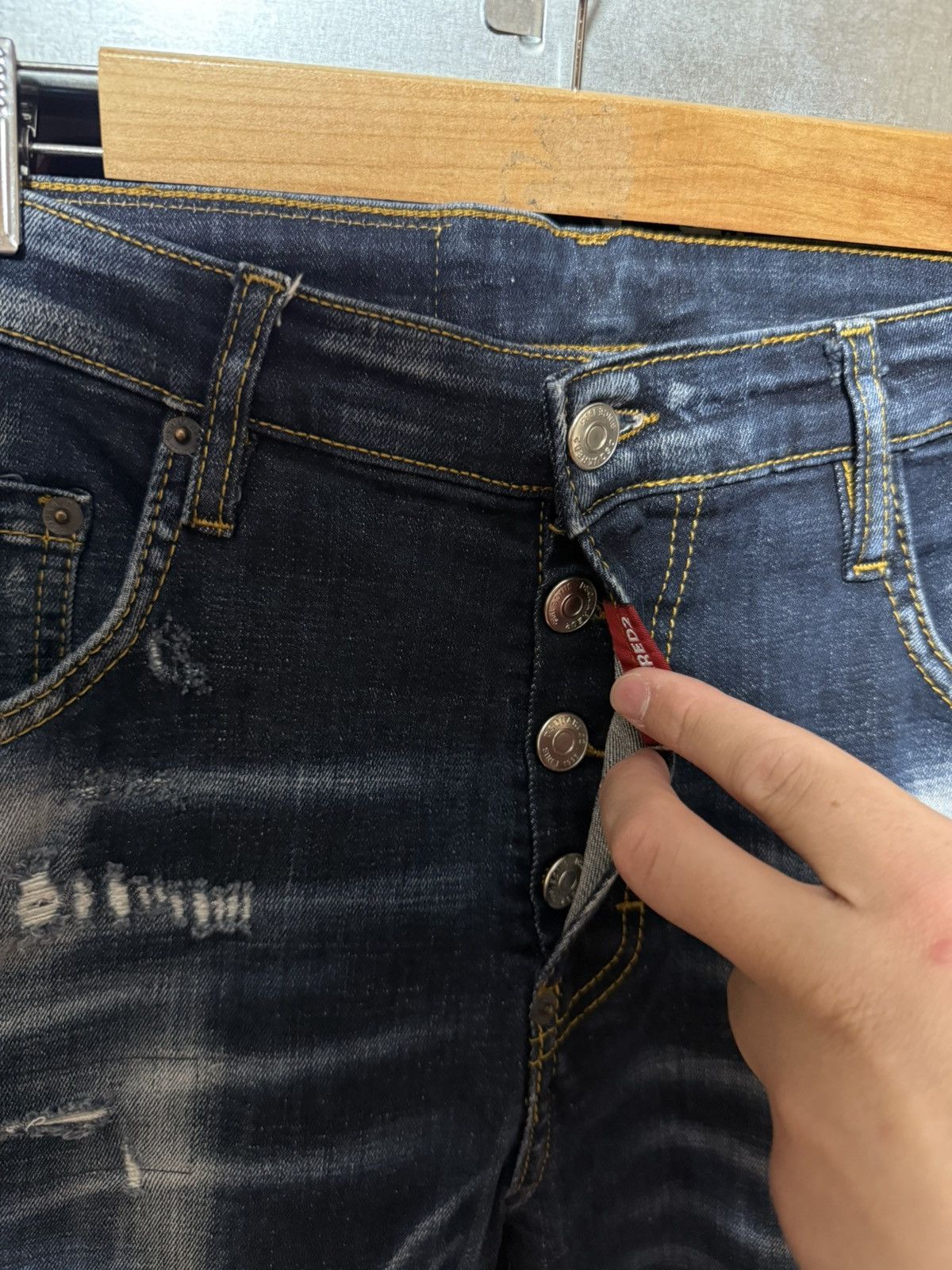 Dsquared2 Rare Luxury Dsquared2 Distressed Denim Navy Jeans Y2K Hype Size US 30 / EU 46 - 8 Thumbnail