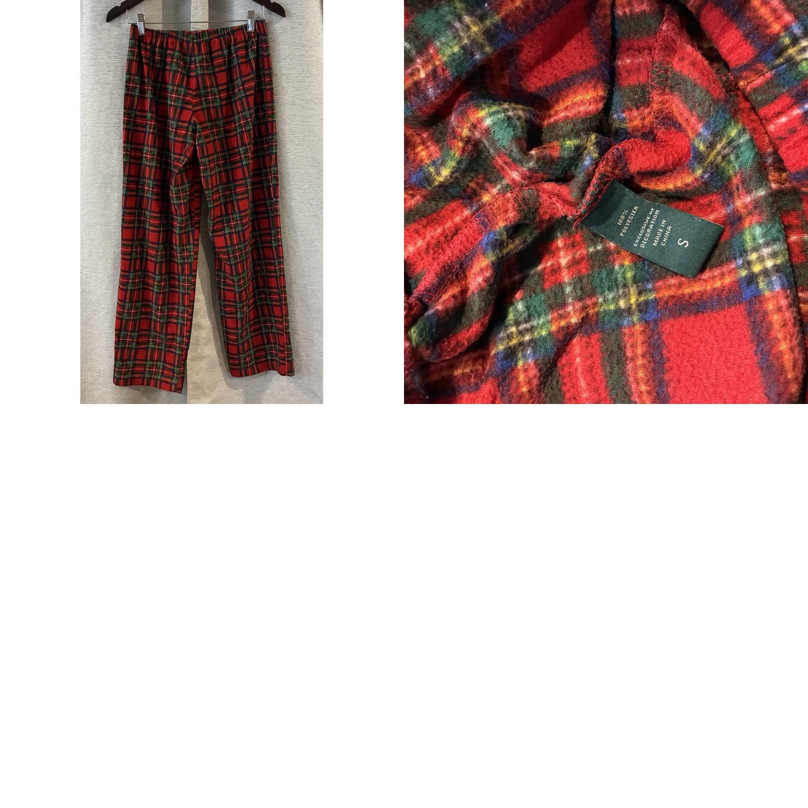 Ralph Lauren Lauren Ralph Lauren Pajama Set Womens Size S Red Tartan Plaid FLANNEL Pajama Top Pants Size ONE SIZE - 8 Thumbnail