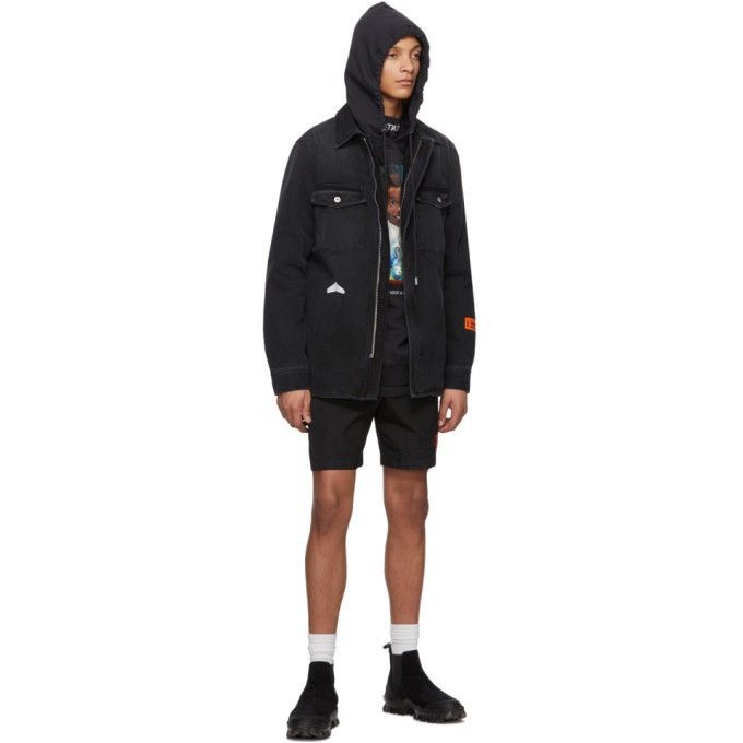 Heron Preston Heron Preston Black Denim Zip-Up Shirt Size US L / EU 52-54 / 3 - 1 Thumbnail