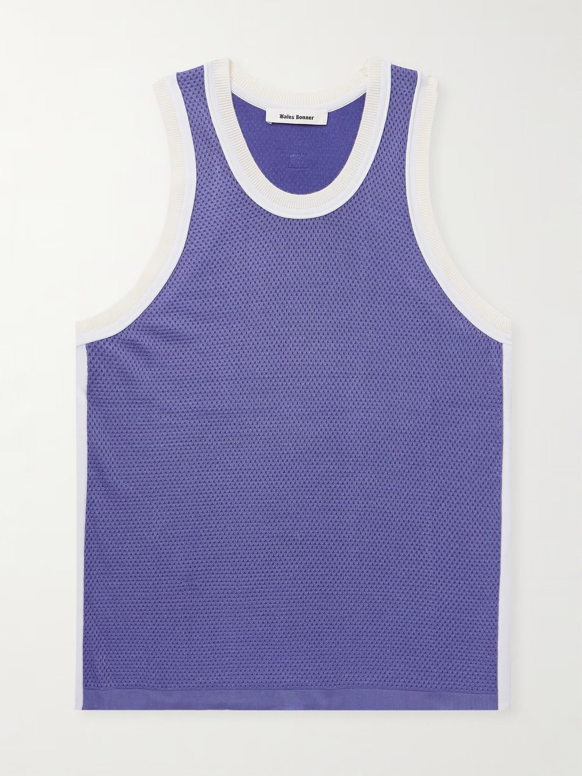 Wales Bonner o1mle0825 Unisex Rio Tank Top in Blue/White Size US M / EU 48-50 / 2 - 1 Thumbnail