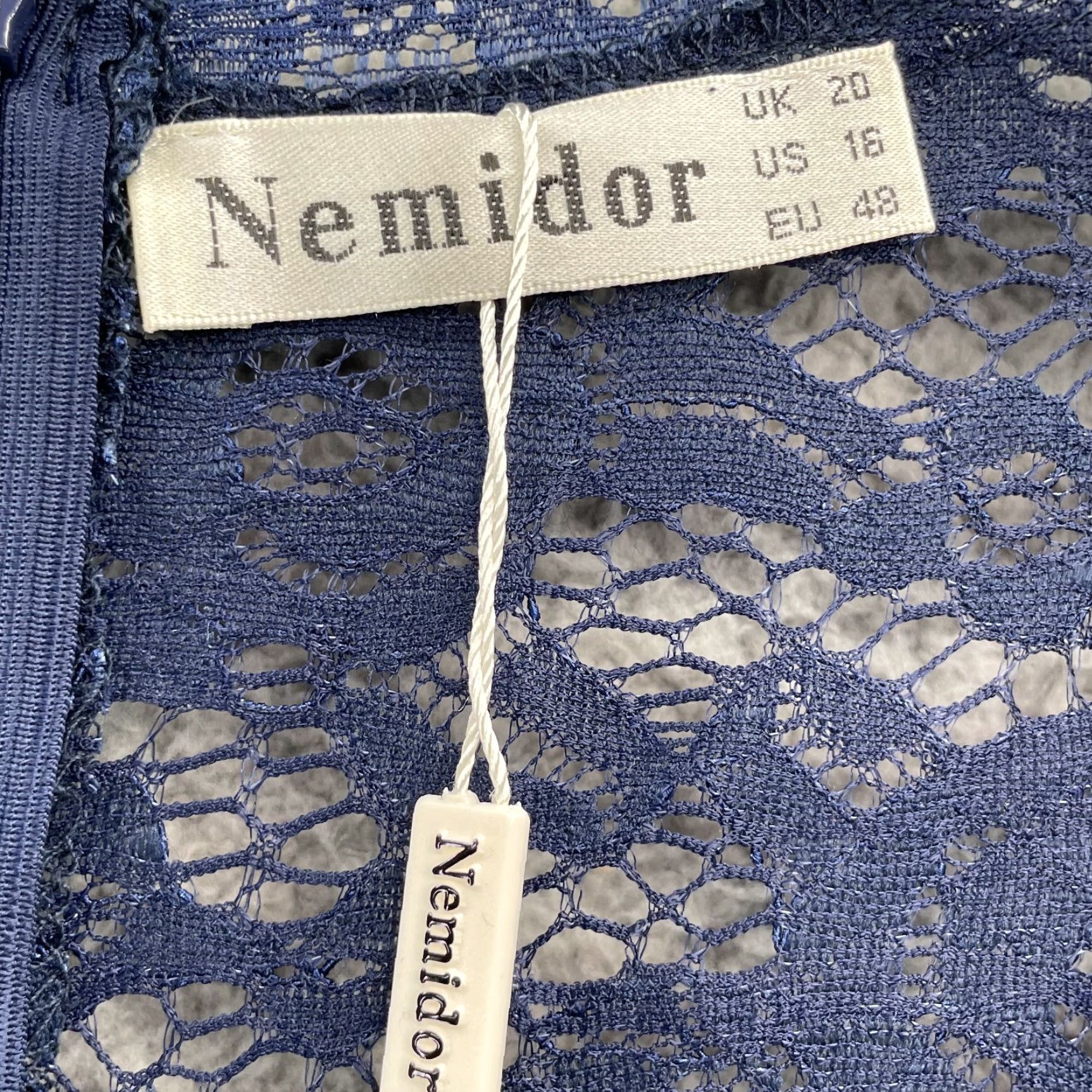 Vintage Nemidor Maxi Dress Women's Curvy 16 Navy Lace Cocktail Party Evening Bridesmaid Dress Size XXL / US 16-18 / IT 52-54 - 5 Thumbnail