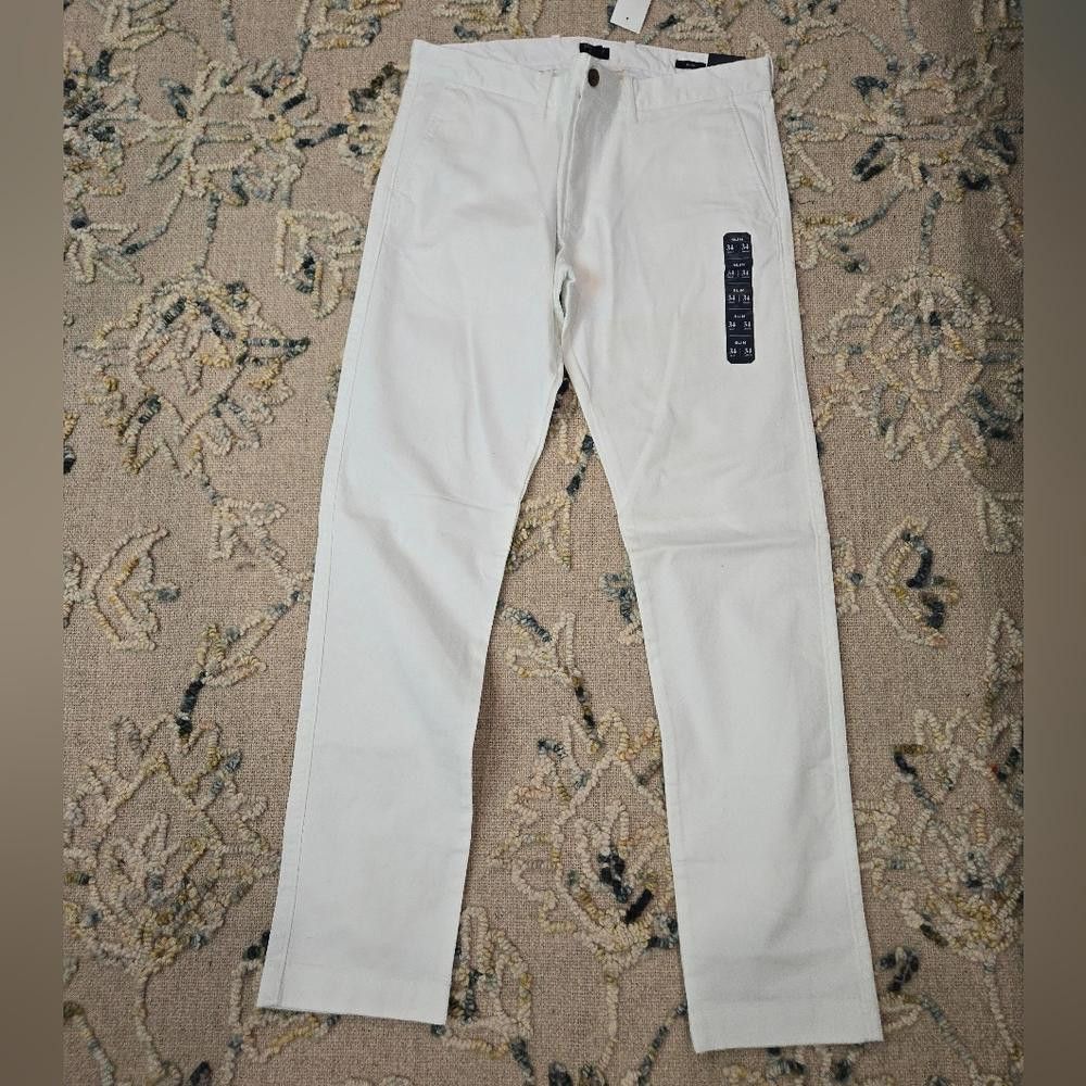 J.Crew J Crew Slim Fit Flex Chino Pant in White Size US 34 / EU 50 - 3 Thumbnail