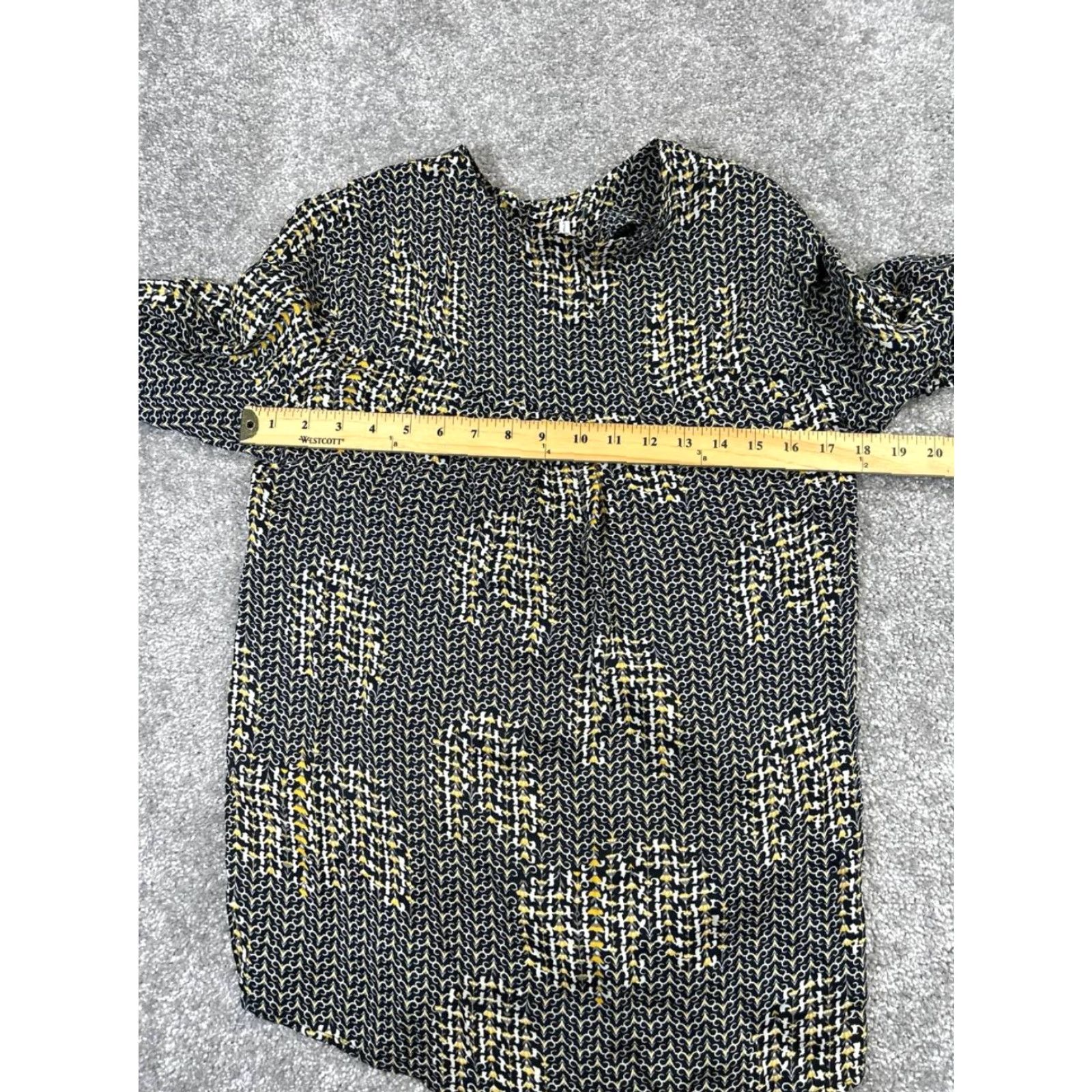 Reiss VINTAGE Reiss Shirt Womens 8 Black Yellow White Blouse Size M / US 6-8 / IT 42-44 - 5 Thumbnail